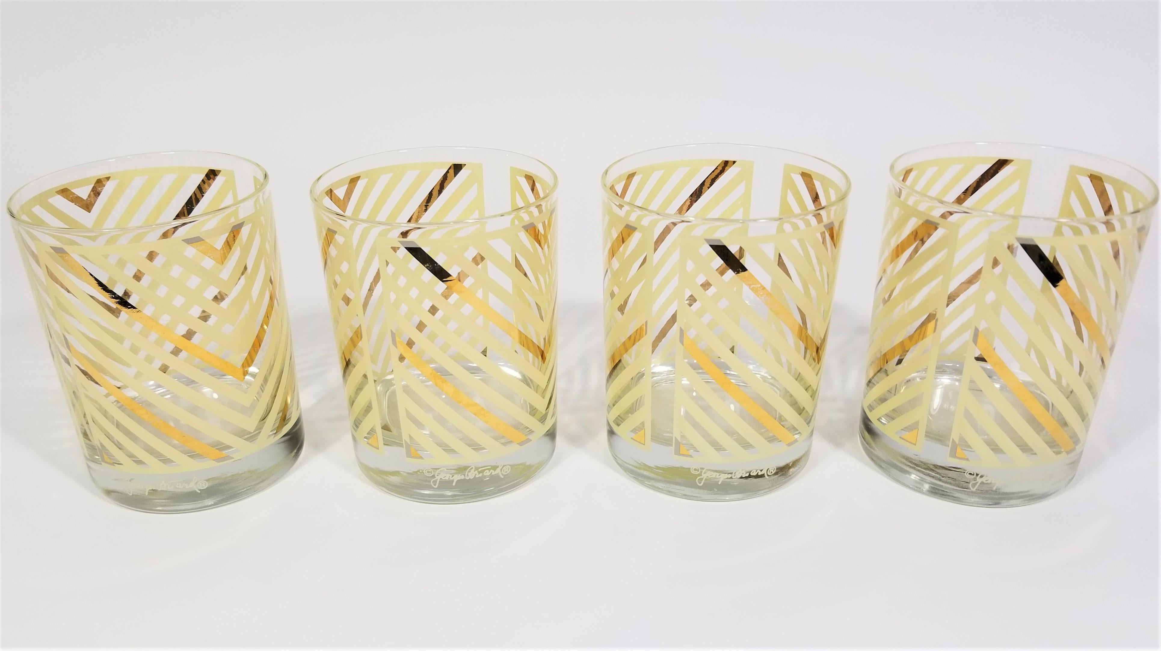 Mid-Century Modern Georges Briard Glassware Barware 1970s Mid Century For Sale