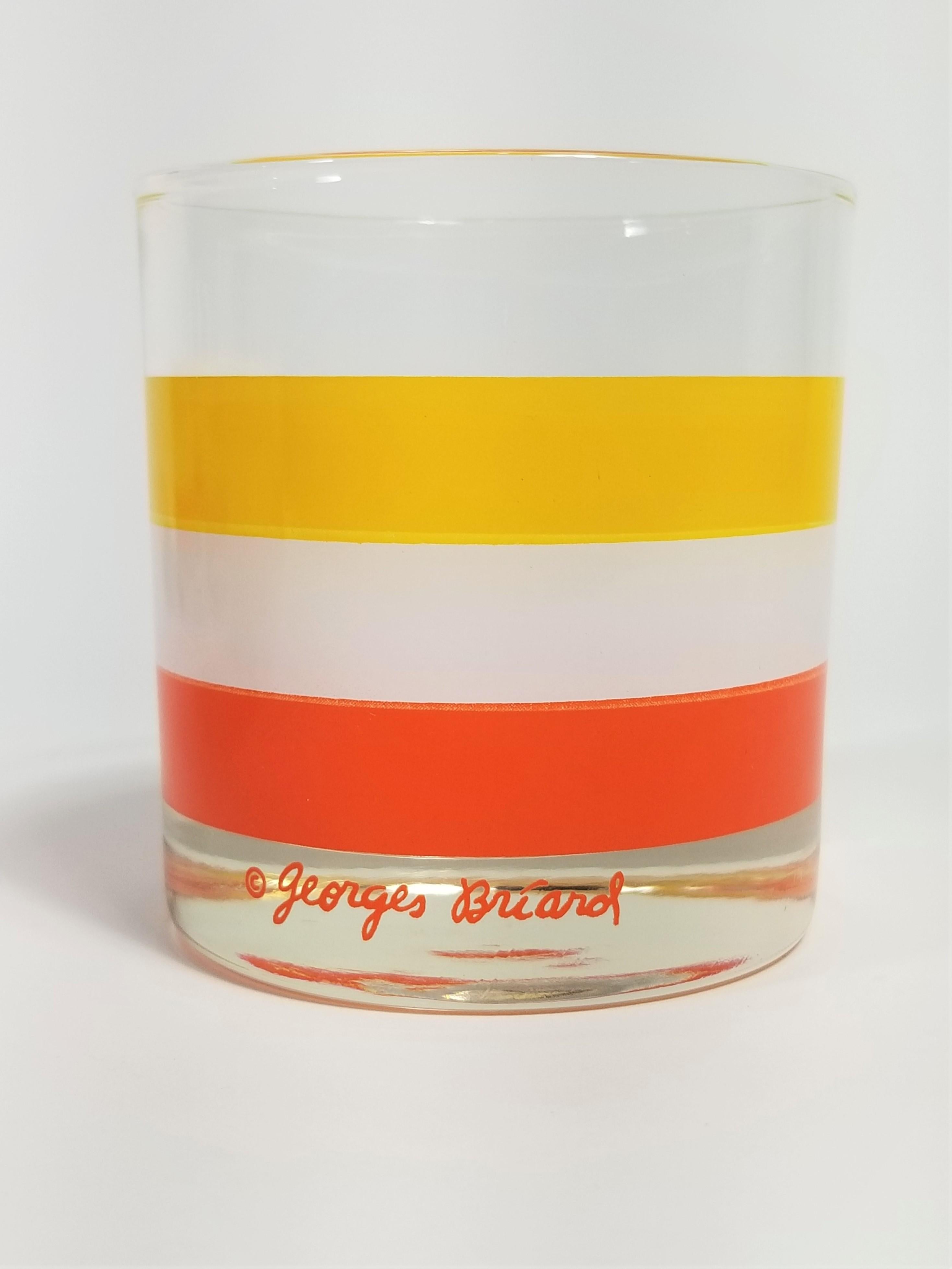 Mid-Century Modern Georges Briard Glassware Barware Signed Set of 8 For Sale