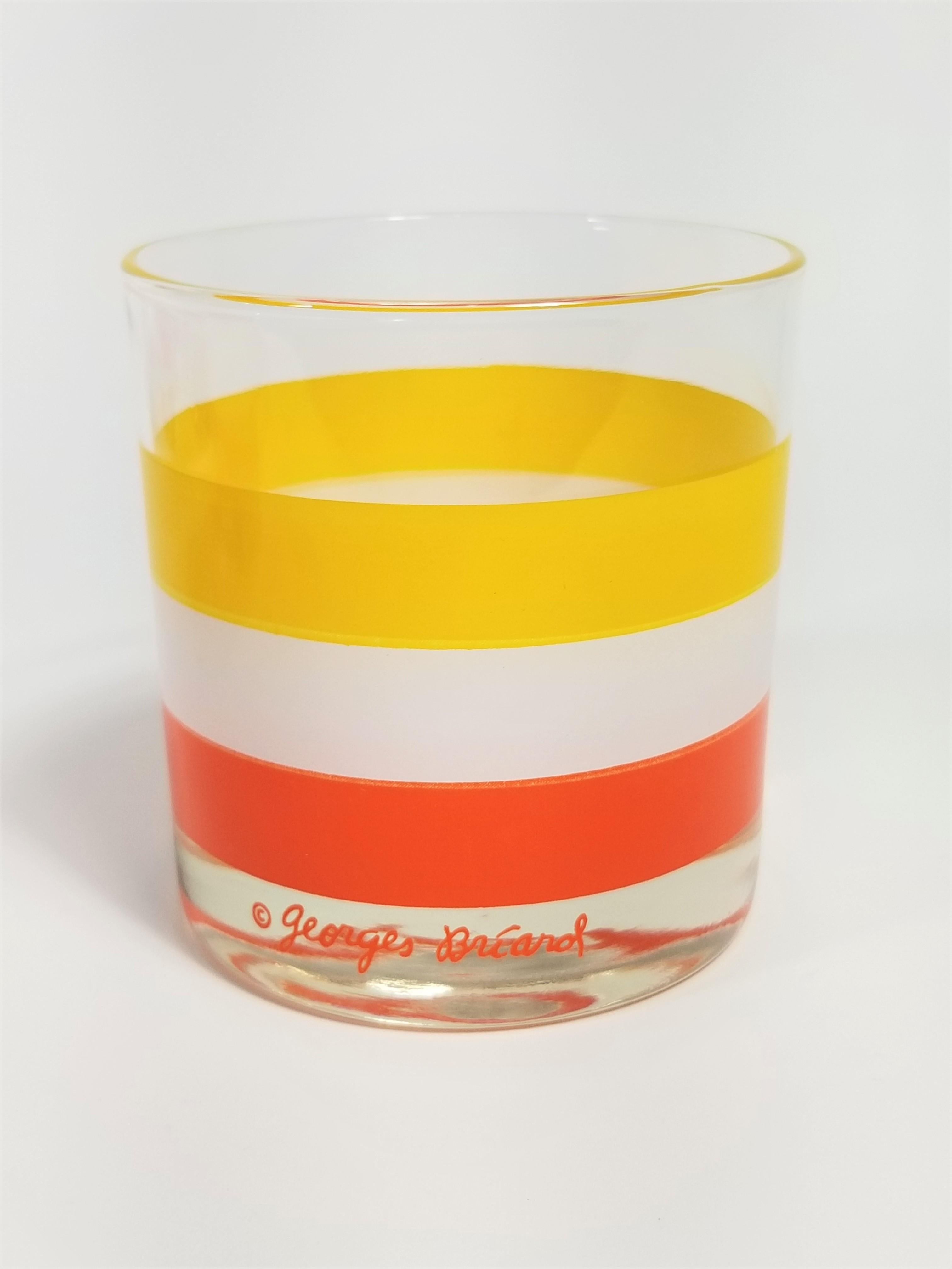 Georges Briard Glassware Barware Signed Set of 8 In Excellent Condition For Sale In New York, NY