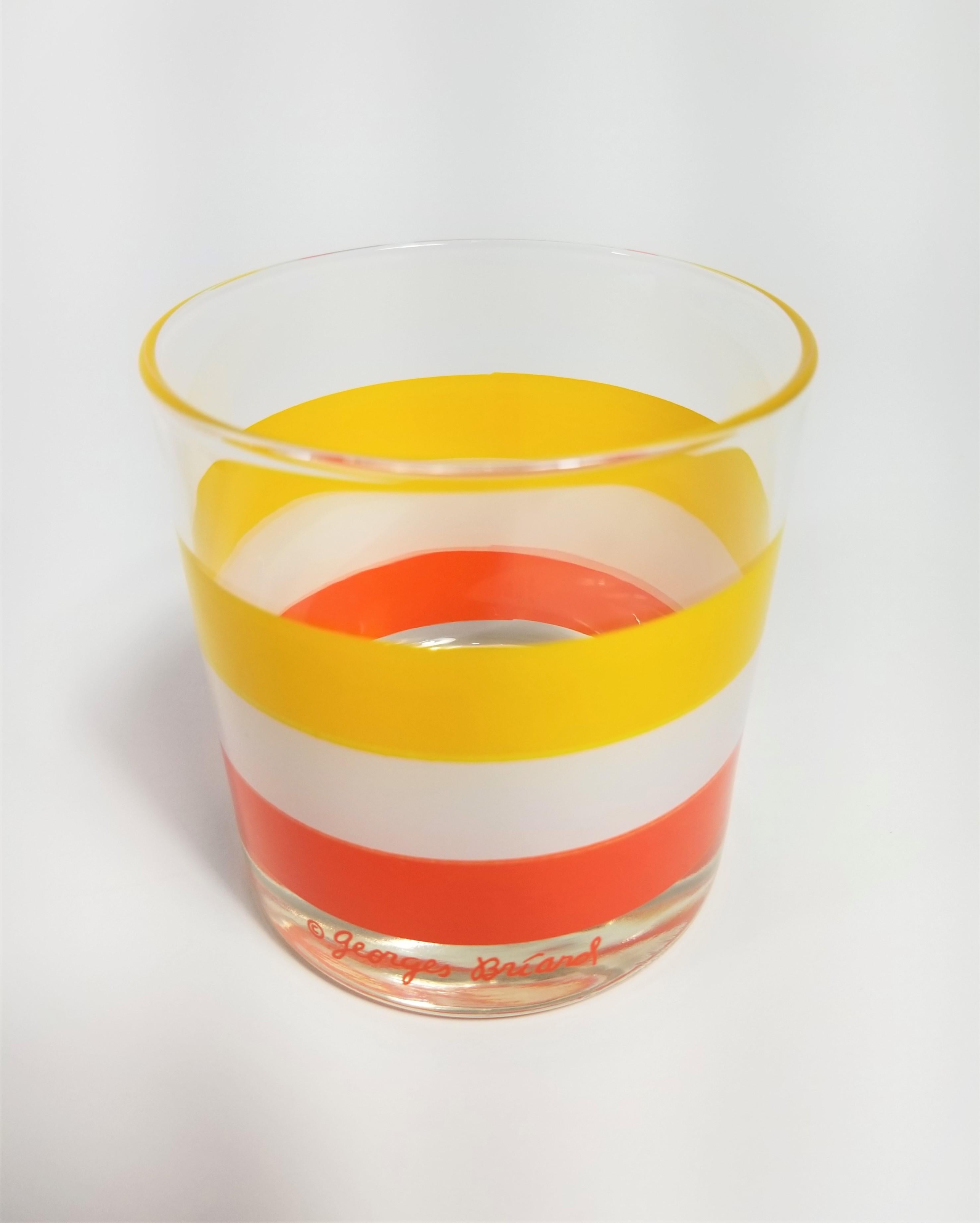 20th Century Georges Briard Glassware Barware Signed Set of 8 For Sale