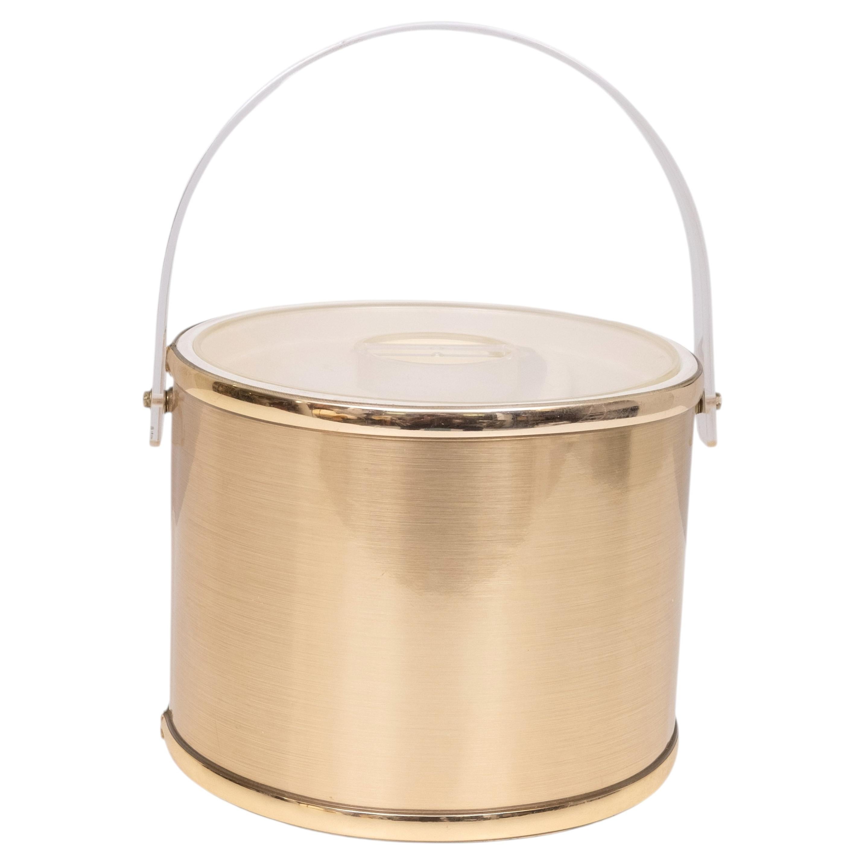 Georges Briard Gold Aluminum Ice Bucket in Hollywood Regency Style For Sale