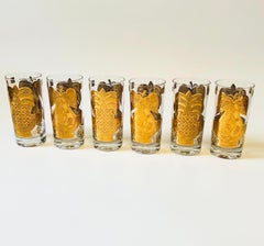Georges Briard Gold Fruit Tumblers - Set of 6