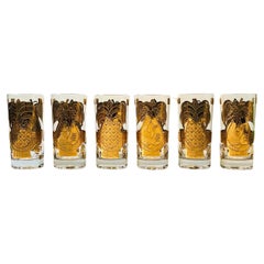 Georges Briard Gold Fruit Tumblers - Set of 6