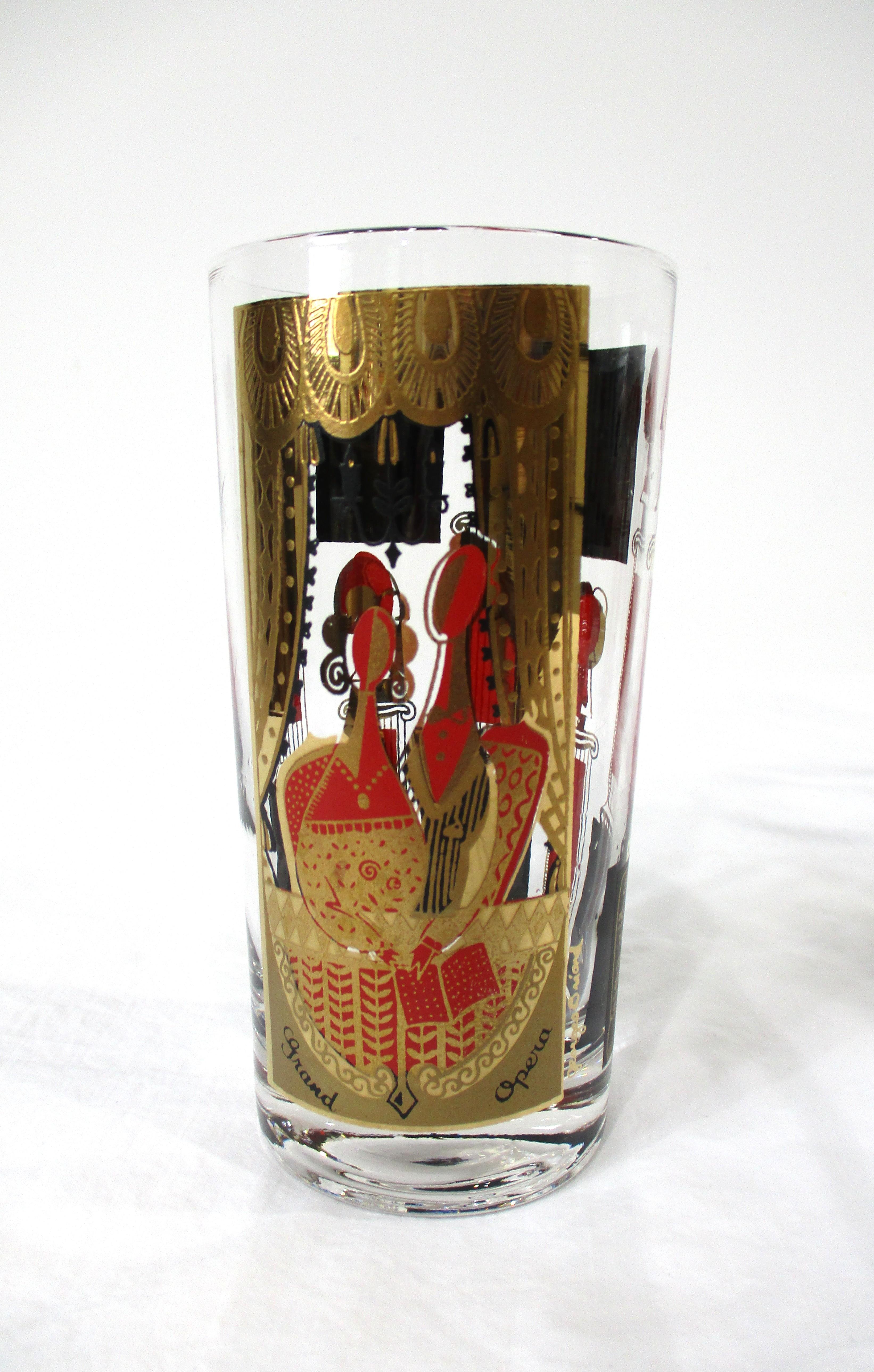American Georges Briard Grand Opera Highball Glasses For Sale