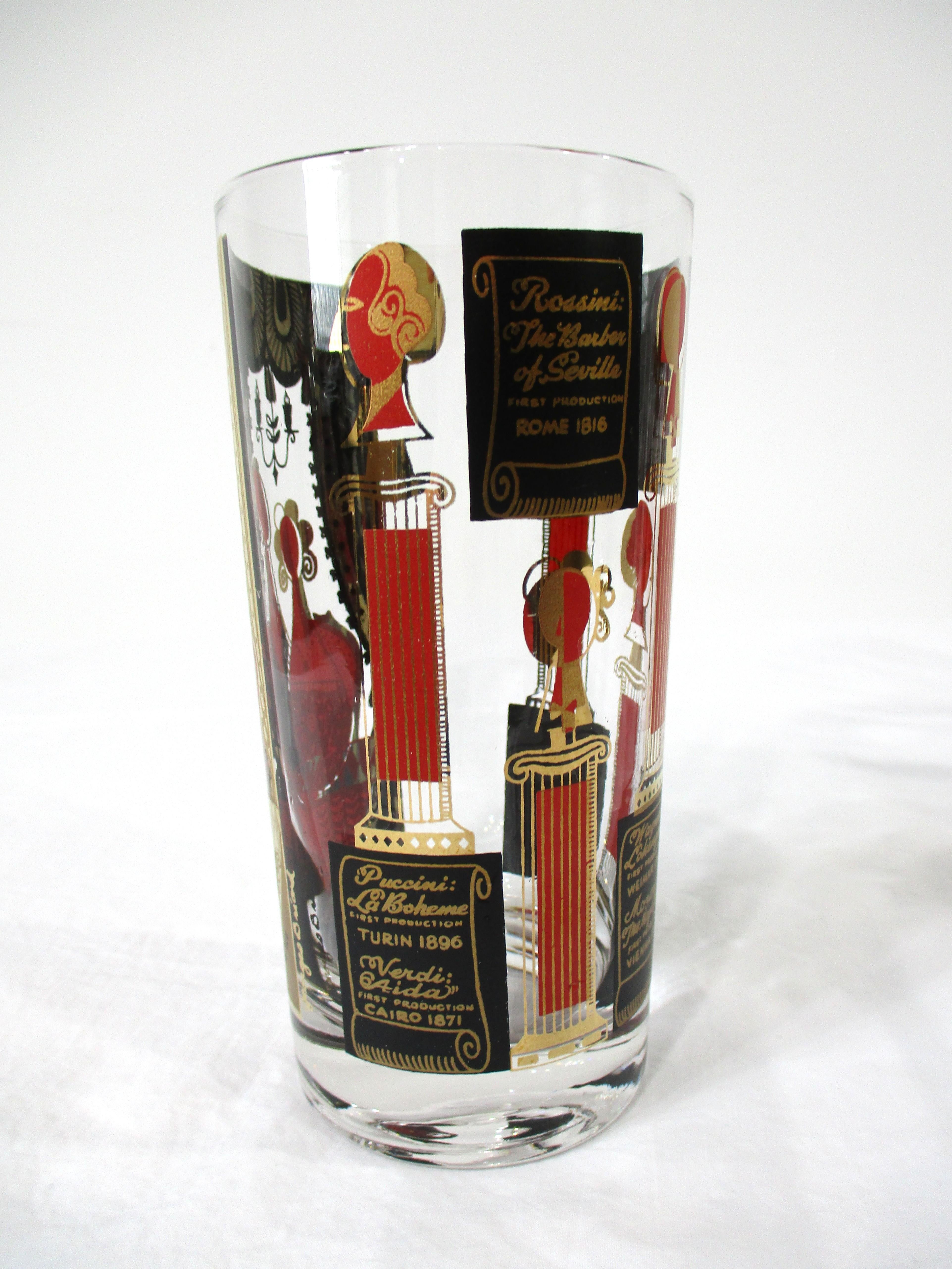 Georges Briard Grand Opera Highball Glasses In Good Condition For Sale In Cincinnati, OH
