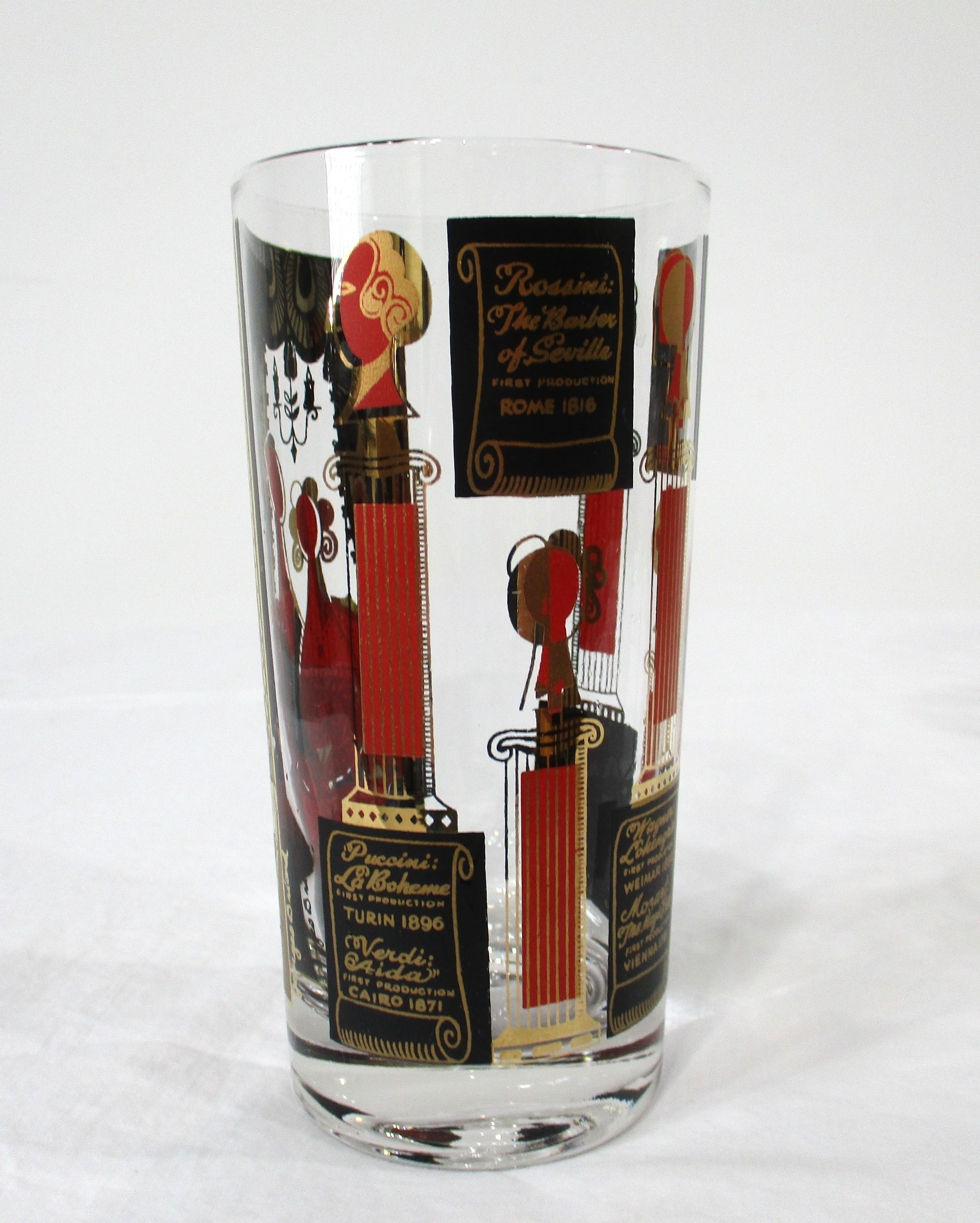 Georges Briard Grand Opera Highball Glasses For Sale 3