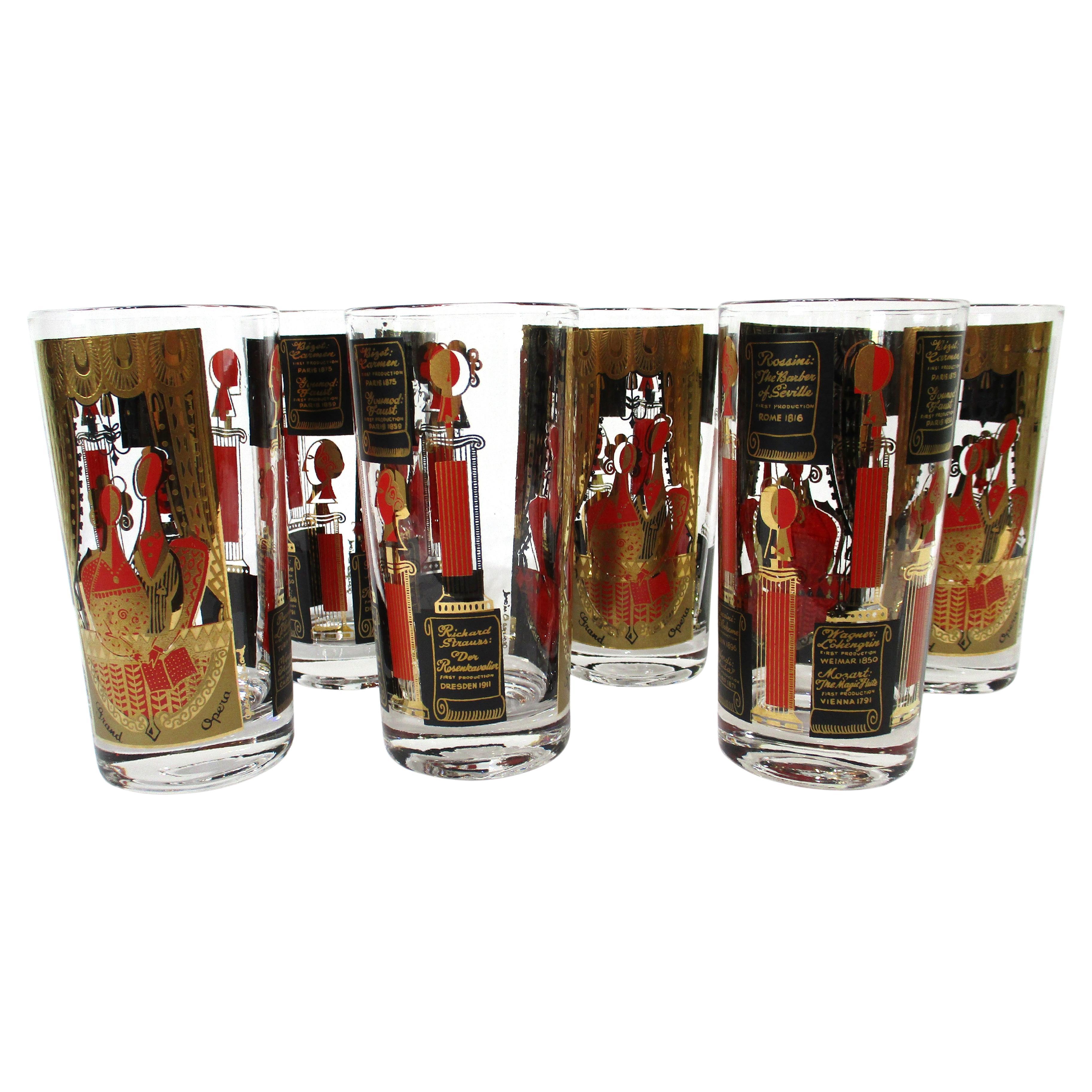 Georges Briard Grand Opera Highball Glasses For Sale