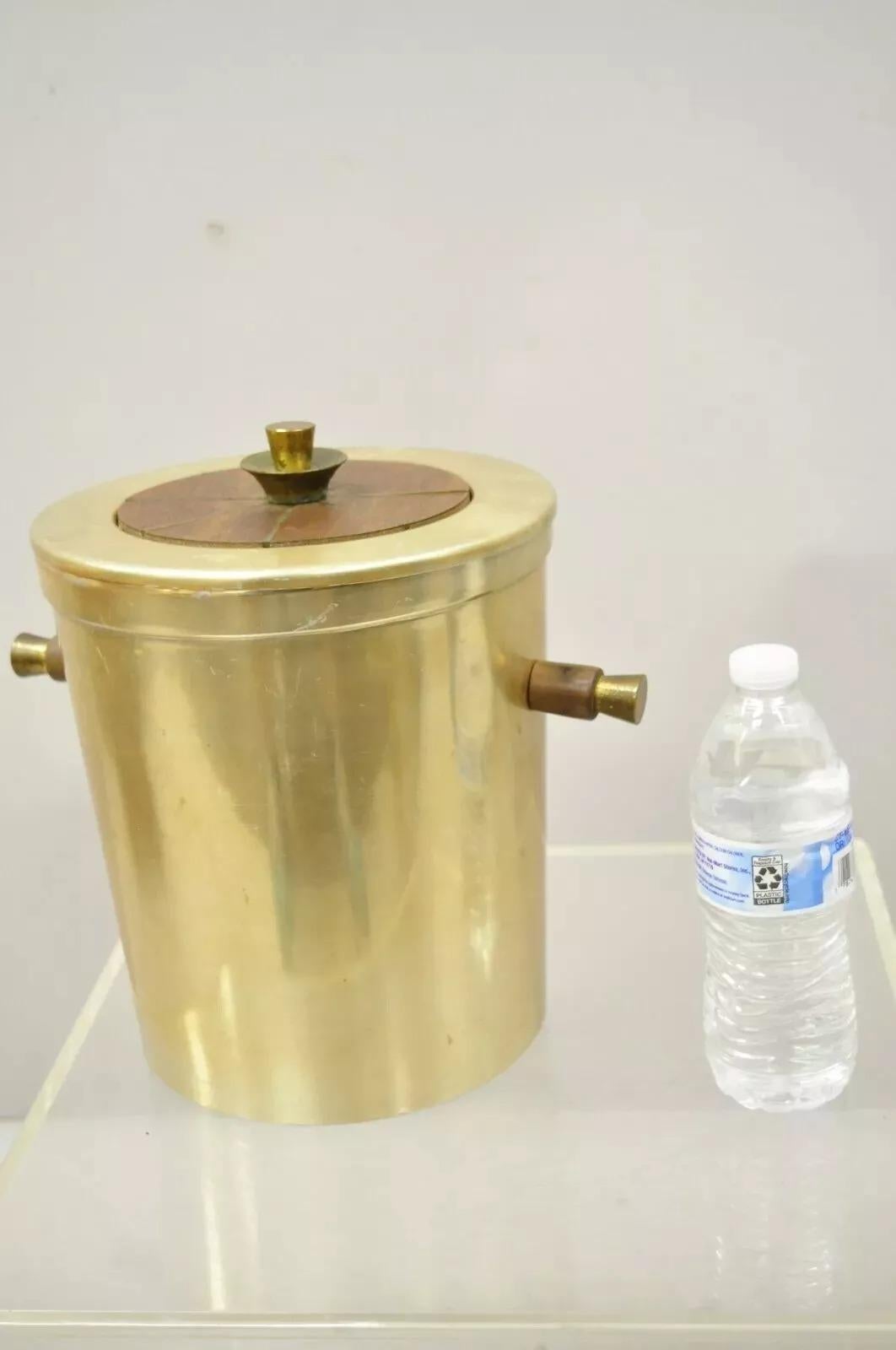 Georges Briard Moderner Aluminium-Messing-Eiskübel mit Griffen aus der Mitte des Jahrhunderts im Angebot 7