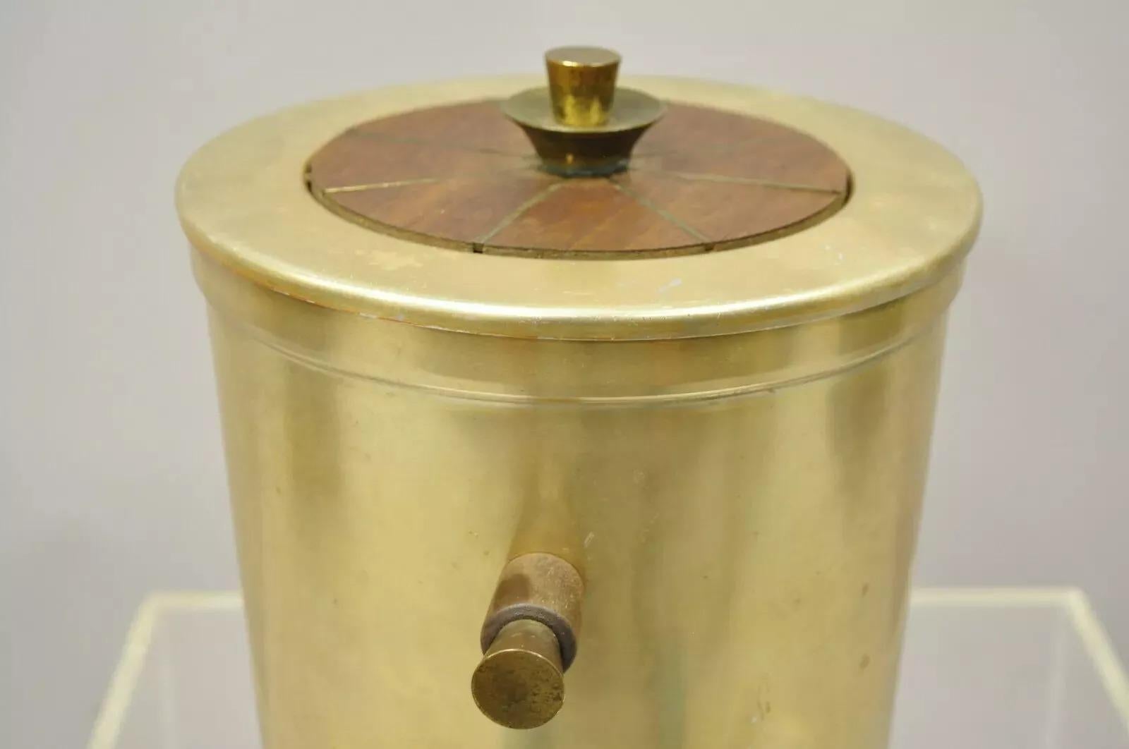 Georges Briard Moderner Aluminium-Messing-Eiskübel mit Griffen aus der Mitte des Jahrhunderts (20. Jahrhundert) im Angebot