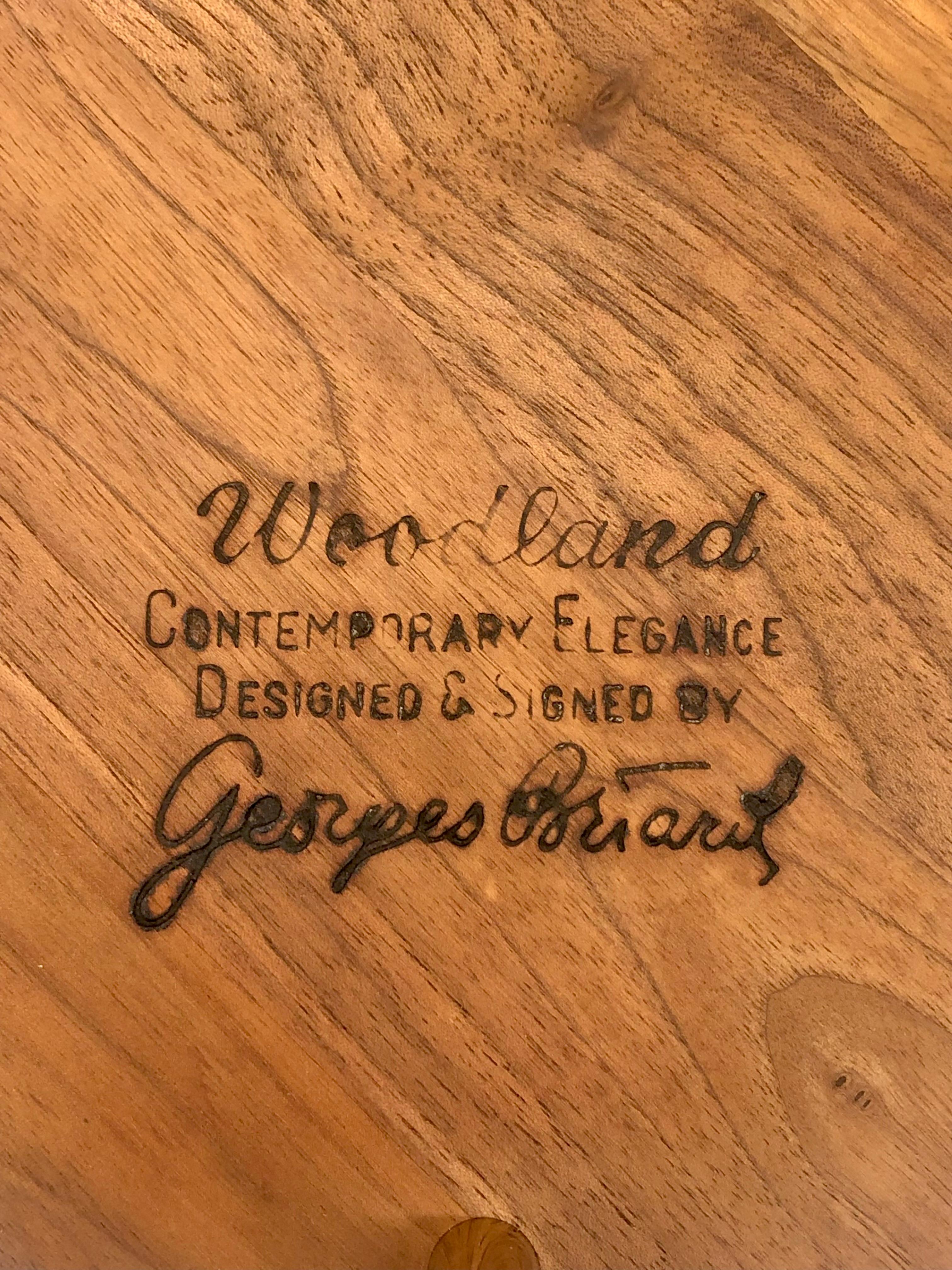 Georges Briard, tavola da formaggio in legno di noce e smalto con coltello, moderna a metà del secolo scorso in vendita 3