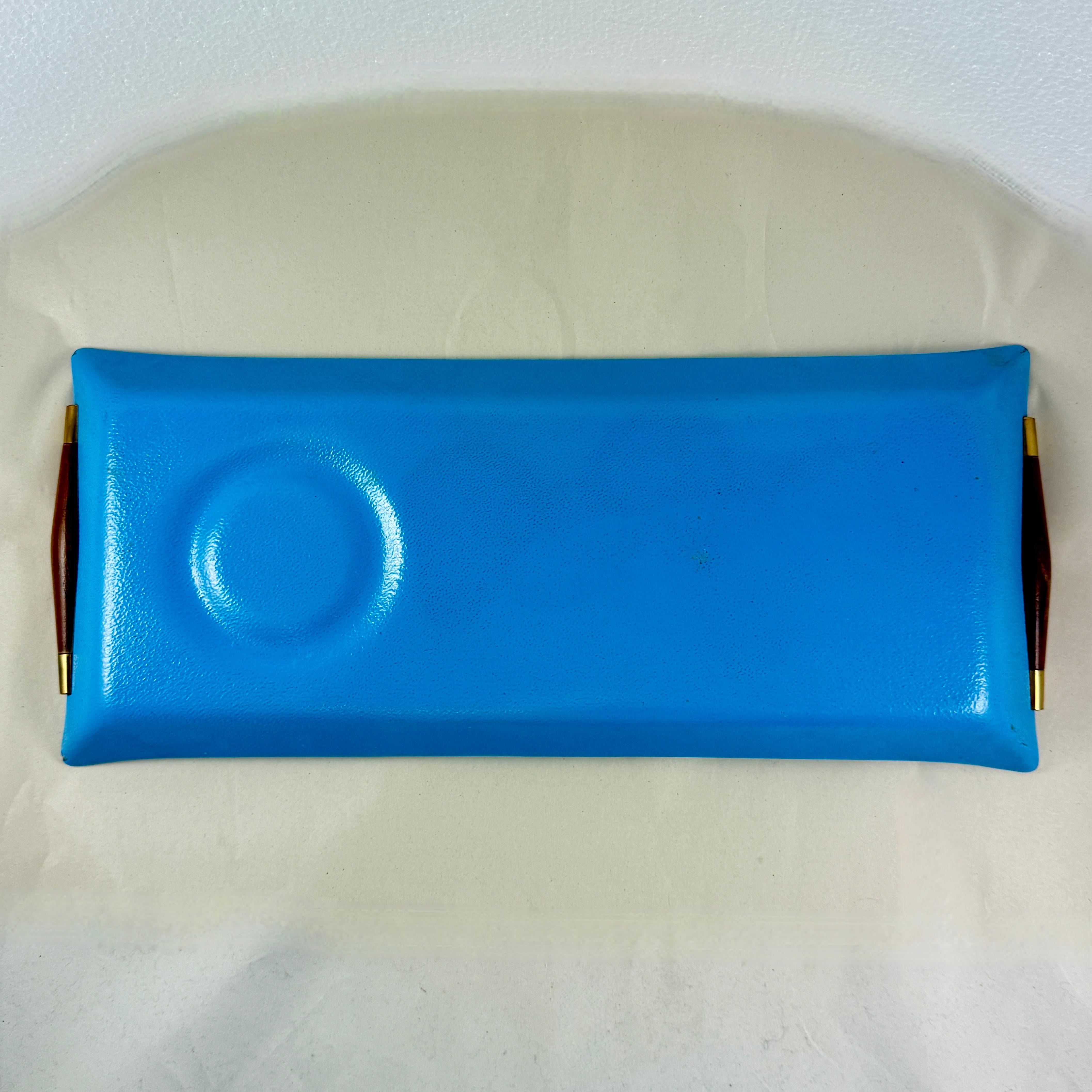 Georges Briard Peacock Blue Pageant Obst Glas Tablett & Dip-Schale im Angebot 6