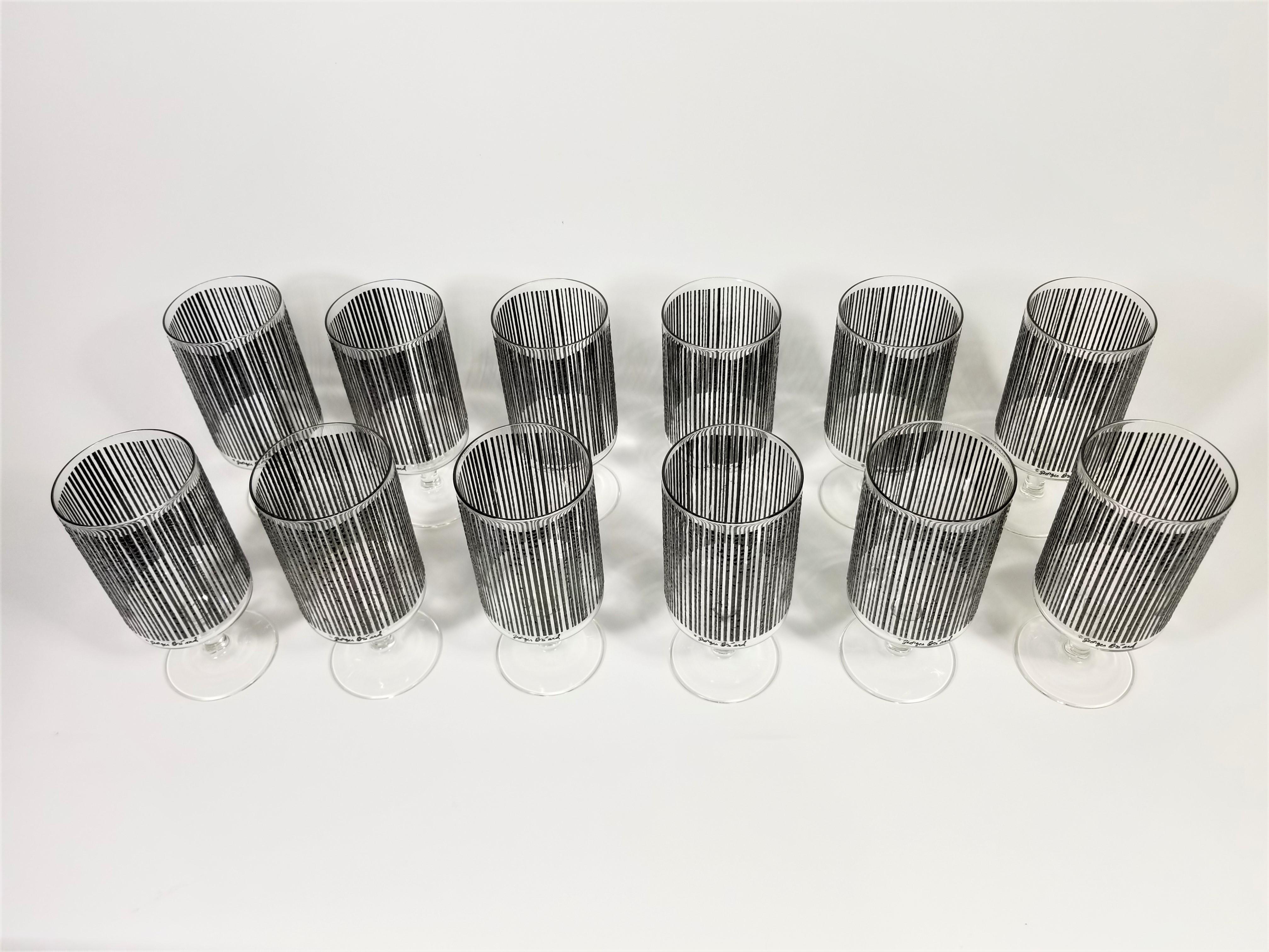 Georges Briard Rare Set of 12 Glassware Barware Midcentury Unused in Boxes 7