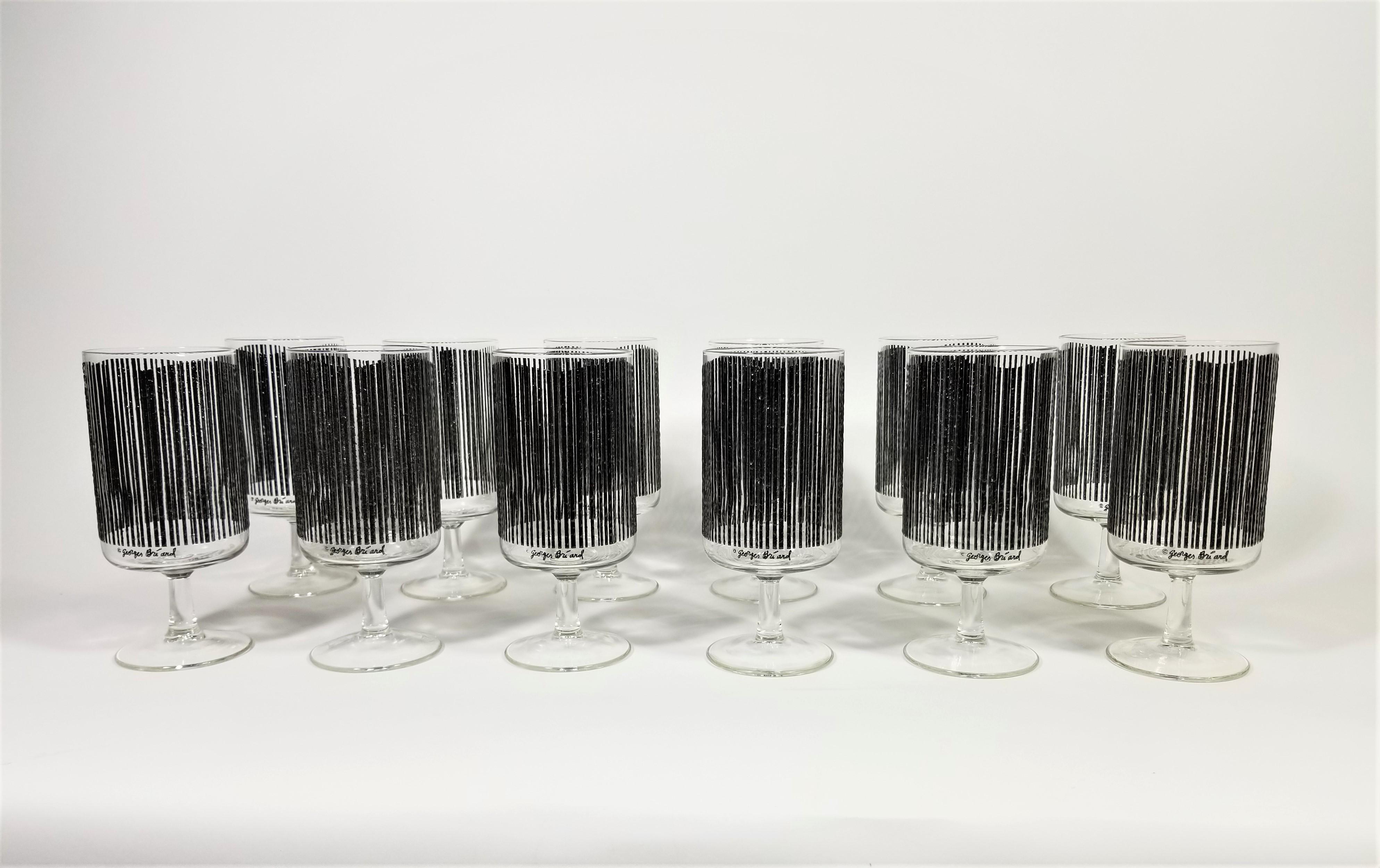 Georges Briard Rare Set of 12 Glassware Barware Midcentury Unused in Boxes 8