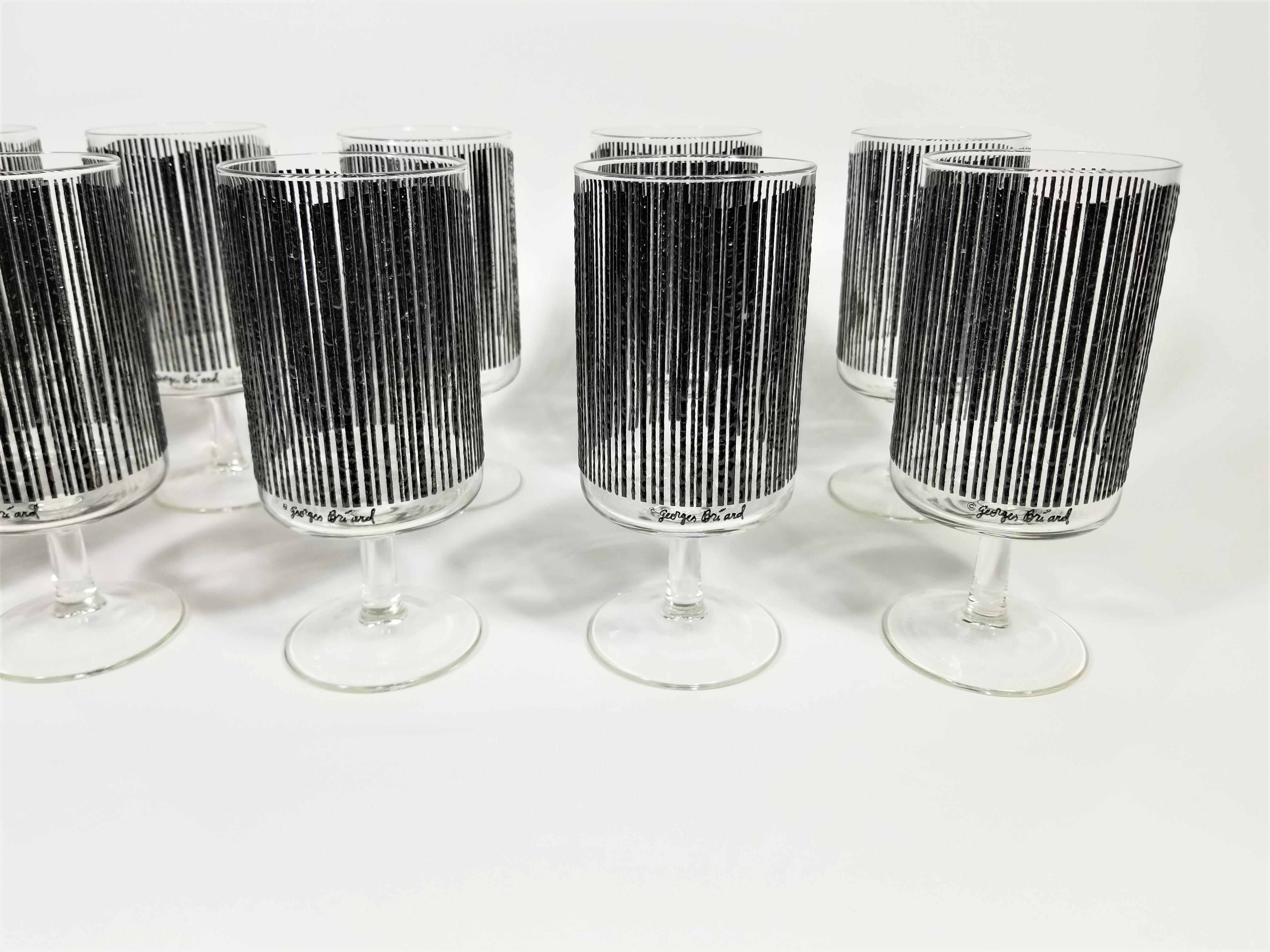 Georges Briard Rare Set of 12 Glassware Barware Midcentury Unused in Boxes 12