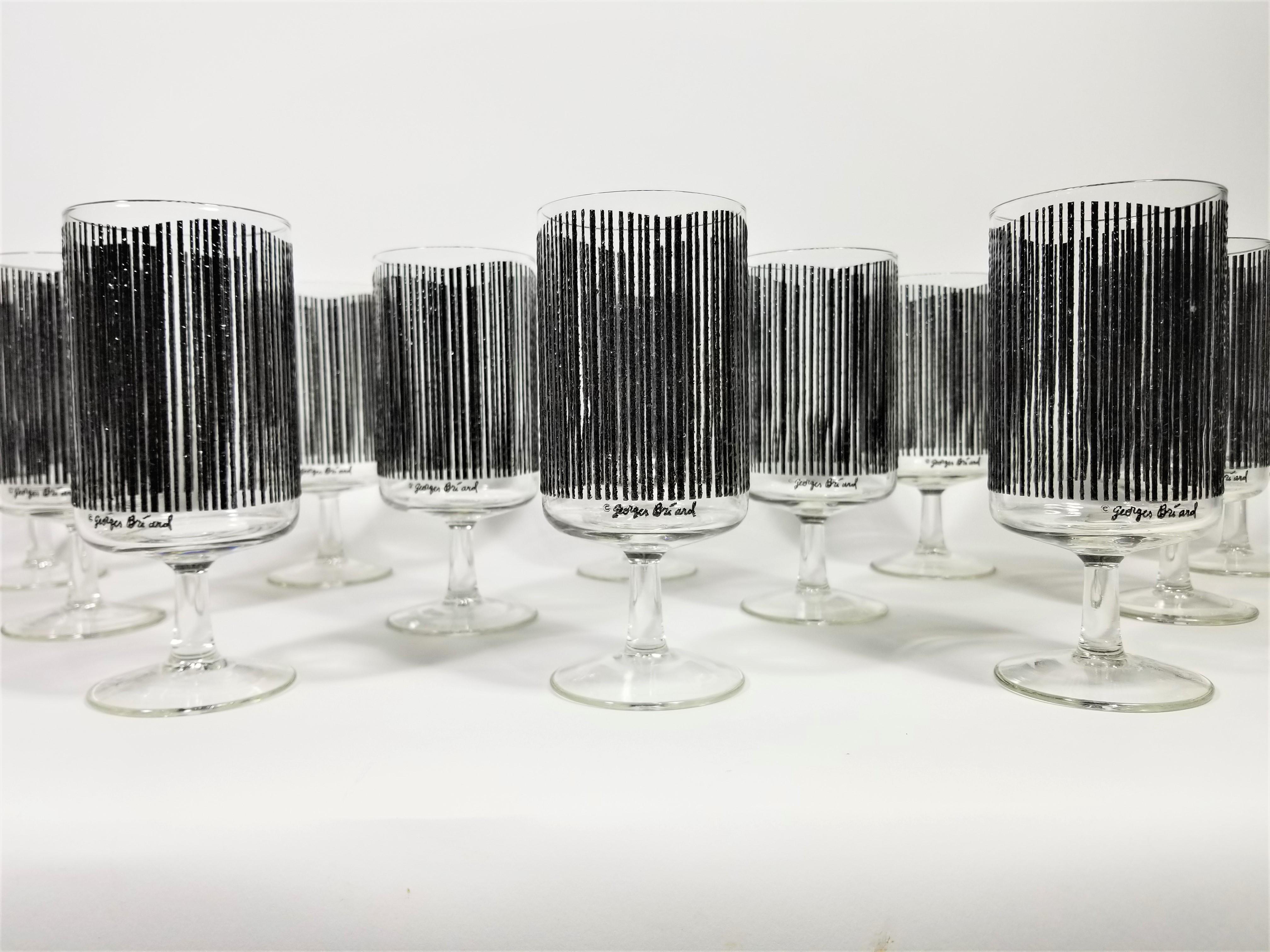 Georges Briard Rare Set of 12 Glassware Barware Midcentury Unused in Boxes 13