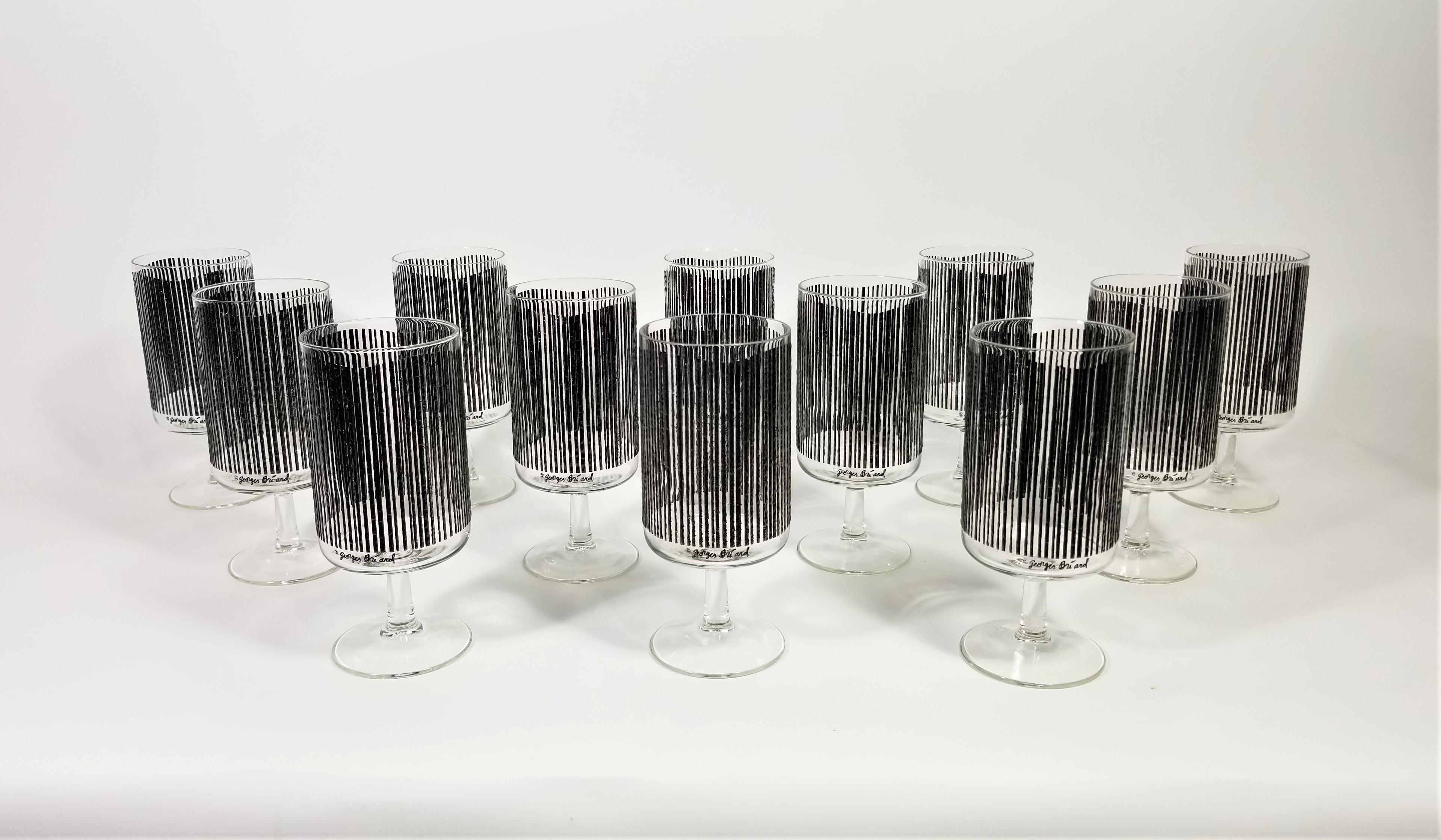 Georges Briard Rare Set of 12 Glassware Barware Midcentury Unused in Boxes 14