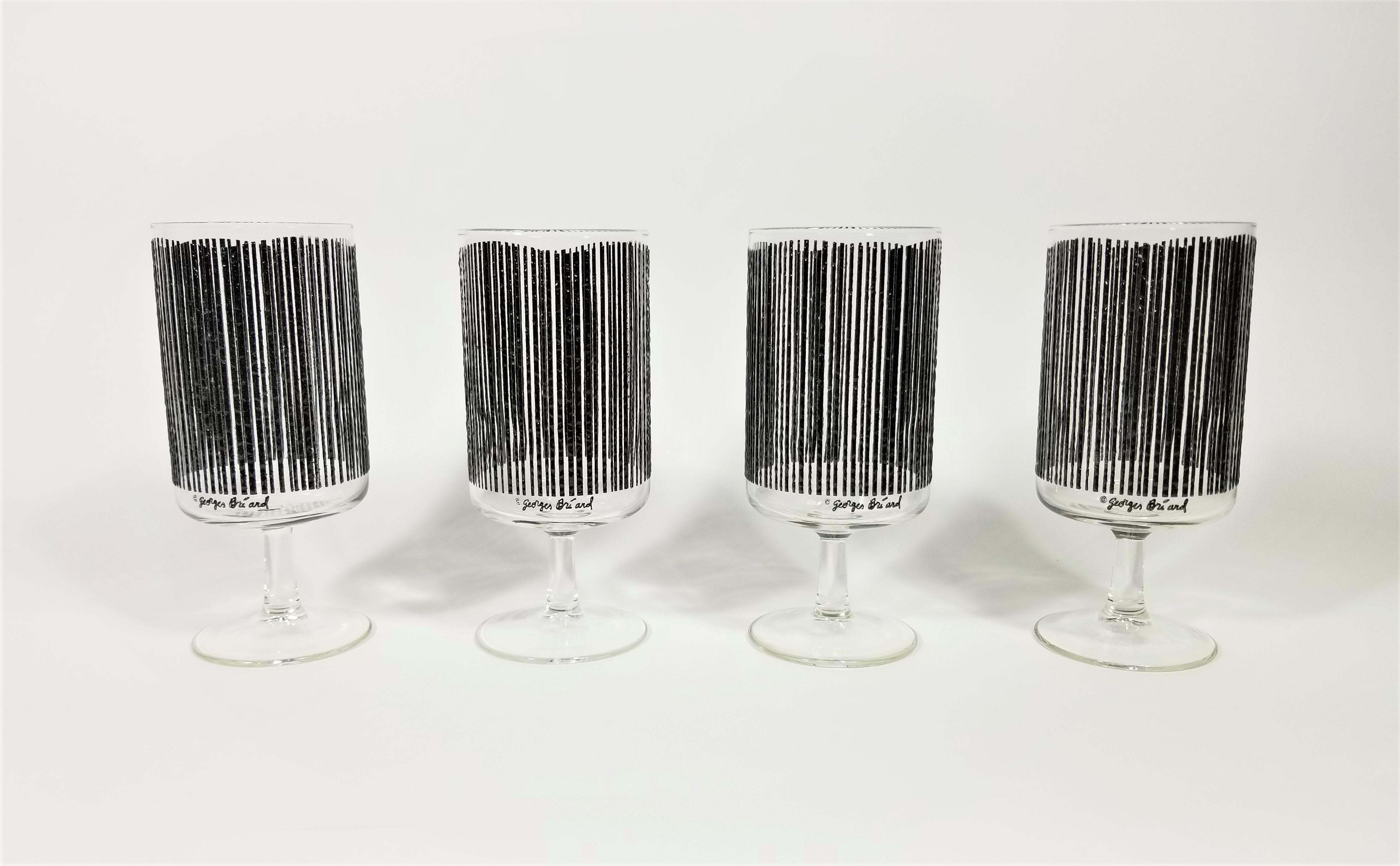 Georges Briard Rare Set of 12 Glassware Barware Midcentury Unused in Boxes In Excellent Condition In New York, NY