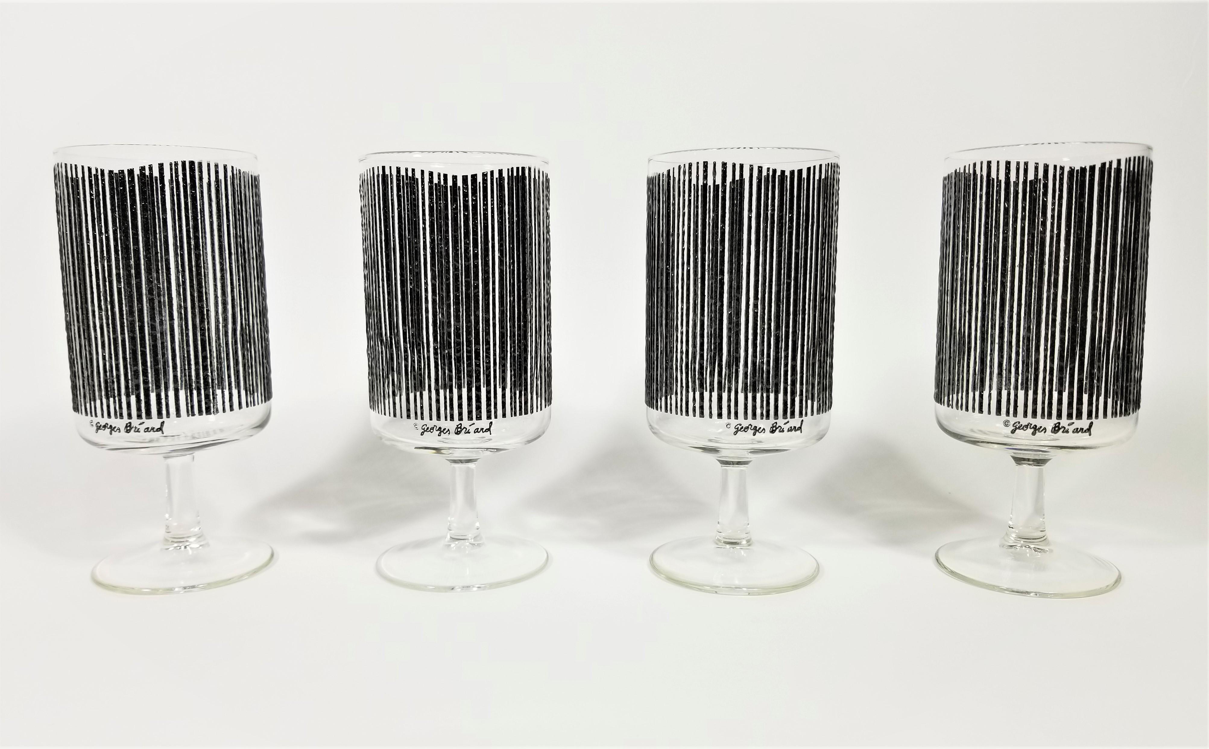 20th Century Georges Briard Rare Set of 12 Glassware Barware Midcentury Unused in Boxes