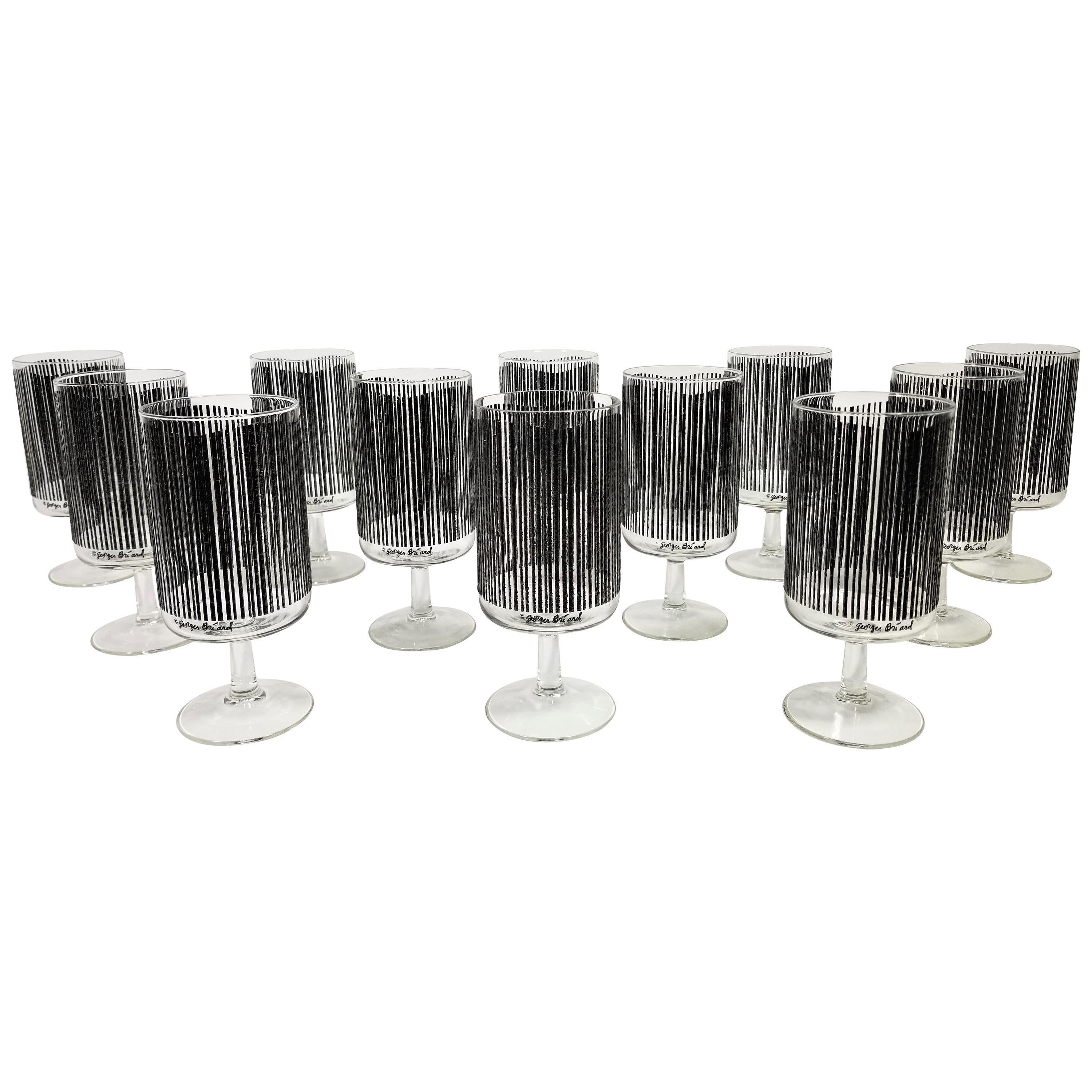 Georges Briard Rare Set of 12 Glassware Barware Midcentury Unused in Boxes