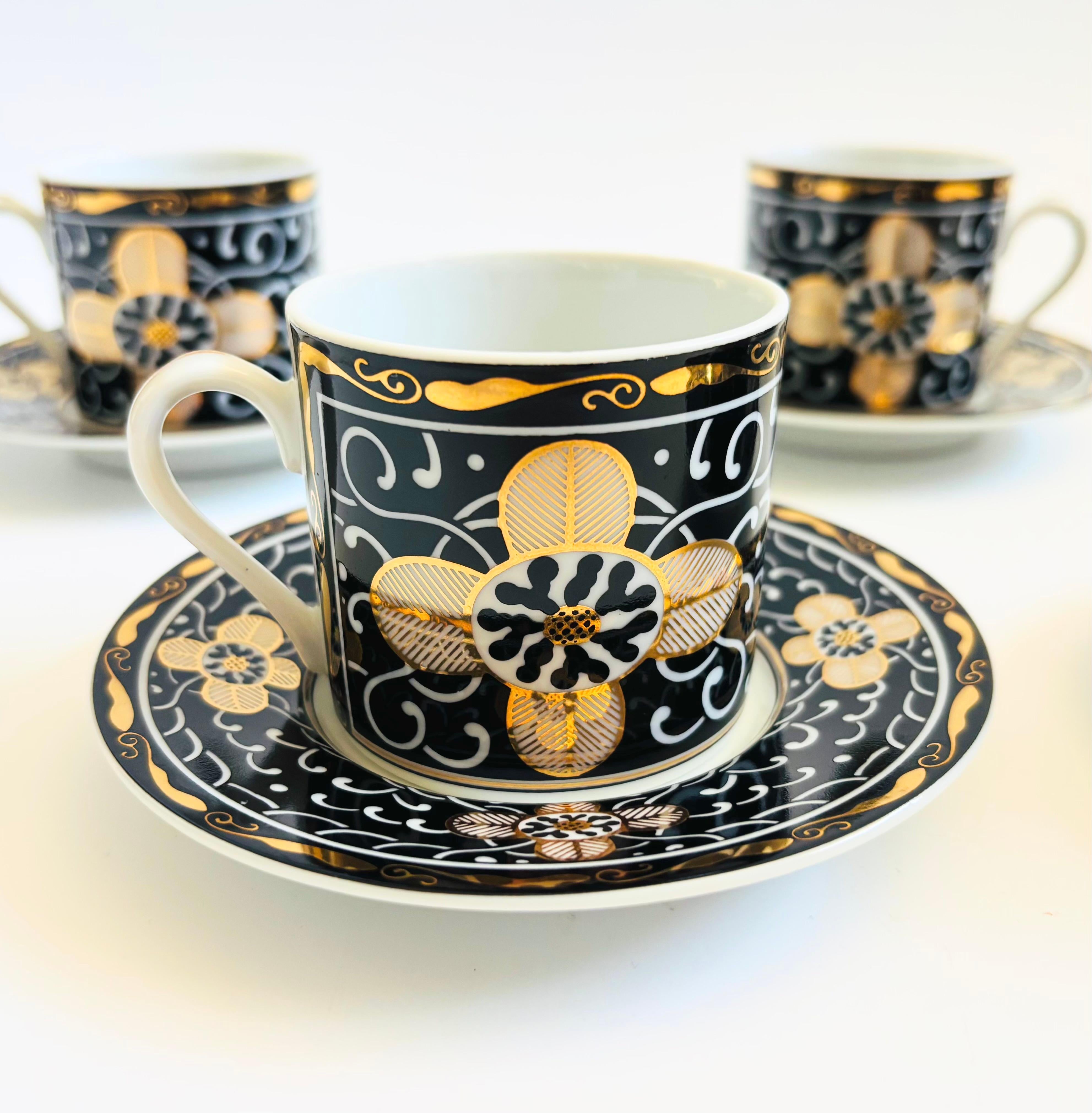 Mid-Century moderno Tazze e piattini Georges Briard Royal Tapestry - Set da 5 in vendita