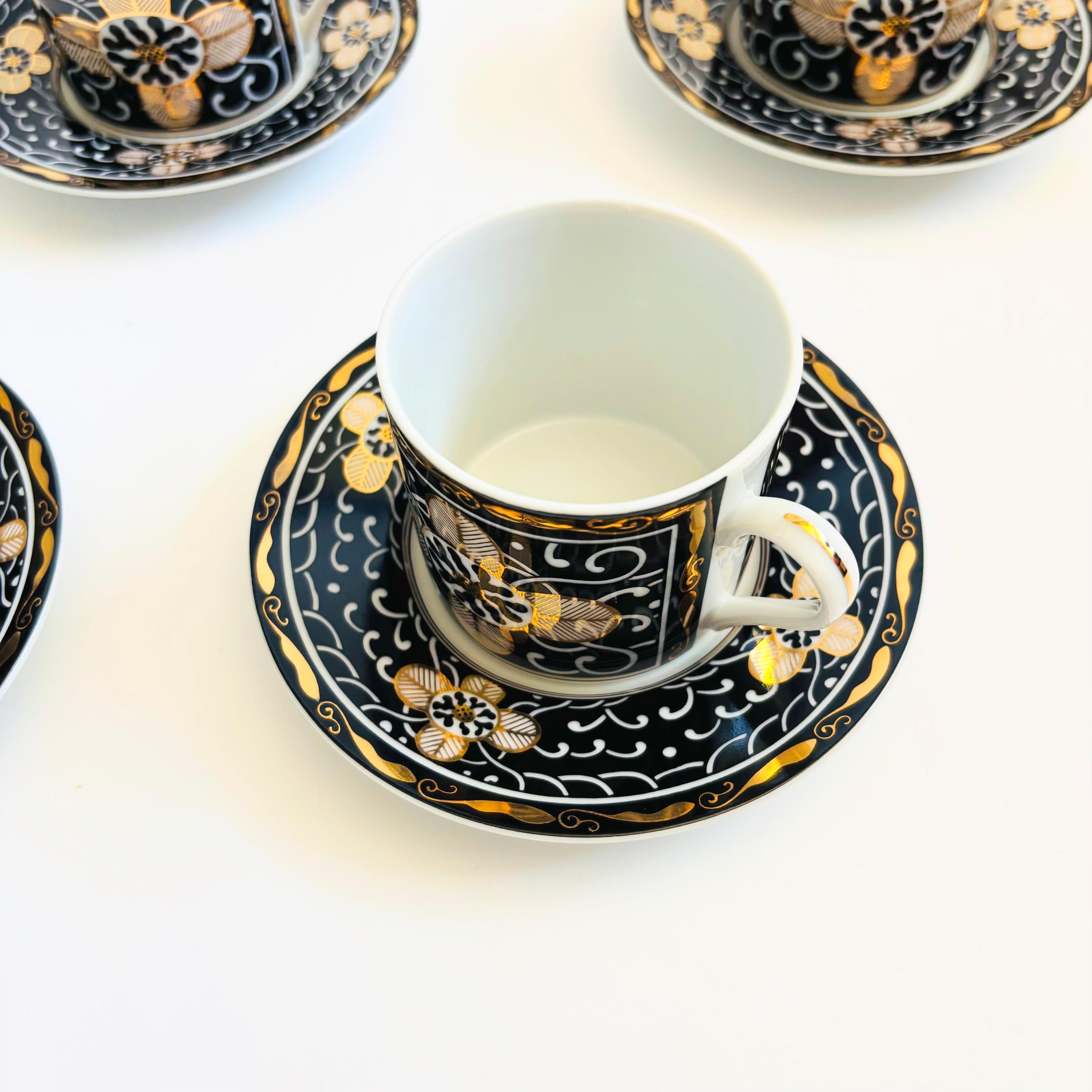 Americano Tazze e piattini Georges Briard Royal Tapestry - Set da 5 in vendita