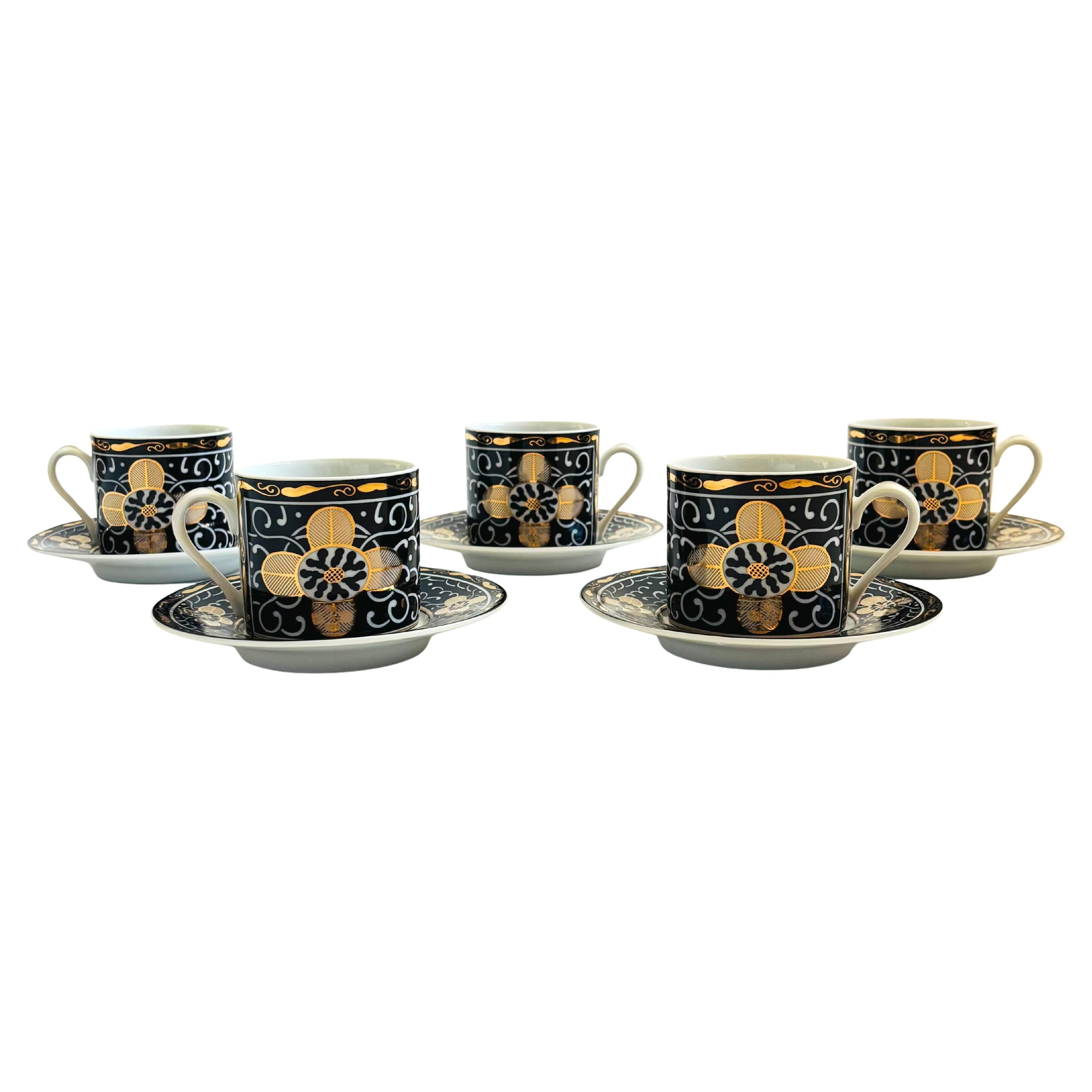 Tazze e piattini Georges Briard Royal Tapestry - Set da 5 in vendita