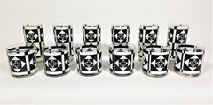 Georges Briard Signed 1960s Mod Glassware Barware Mid Century Set of 12
