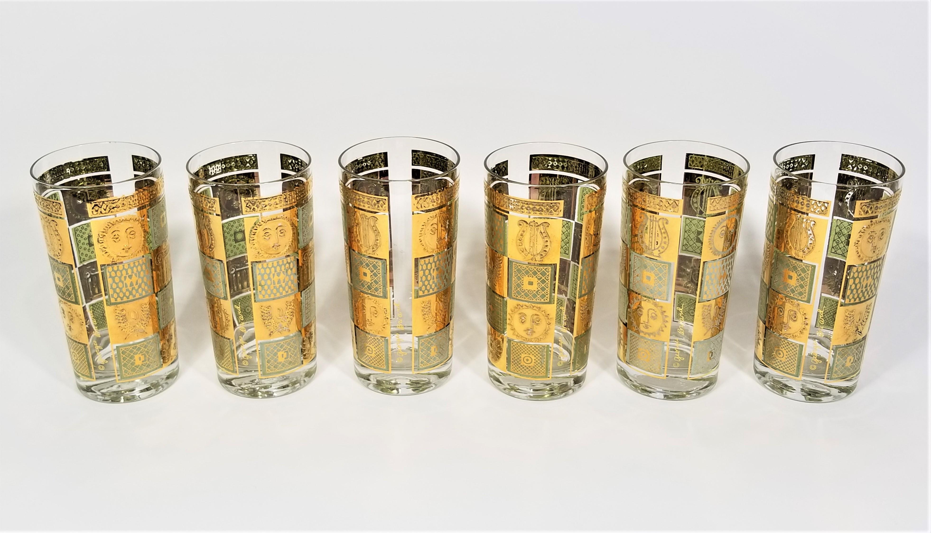 Georges Briard Signed Glassware Barware 1960s Mid Century In Excellent Condition In New York, NY