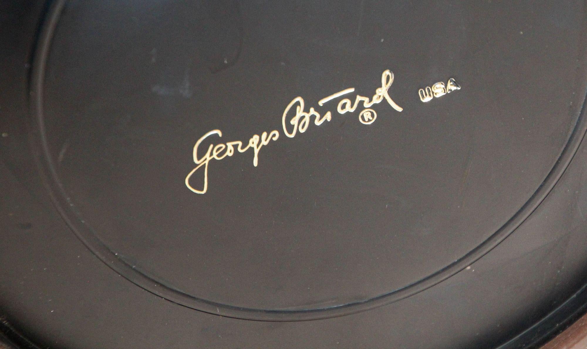 Georges Briard Signed Ice Bucket Brown Vinyl with Bicycle Design Vintage 1950s For Sale 1