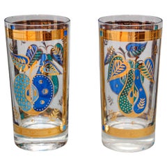 Georges Briard Fruta Prohibida Turquesa y Oro Juego de 2 Vasos