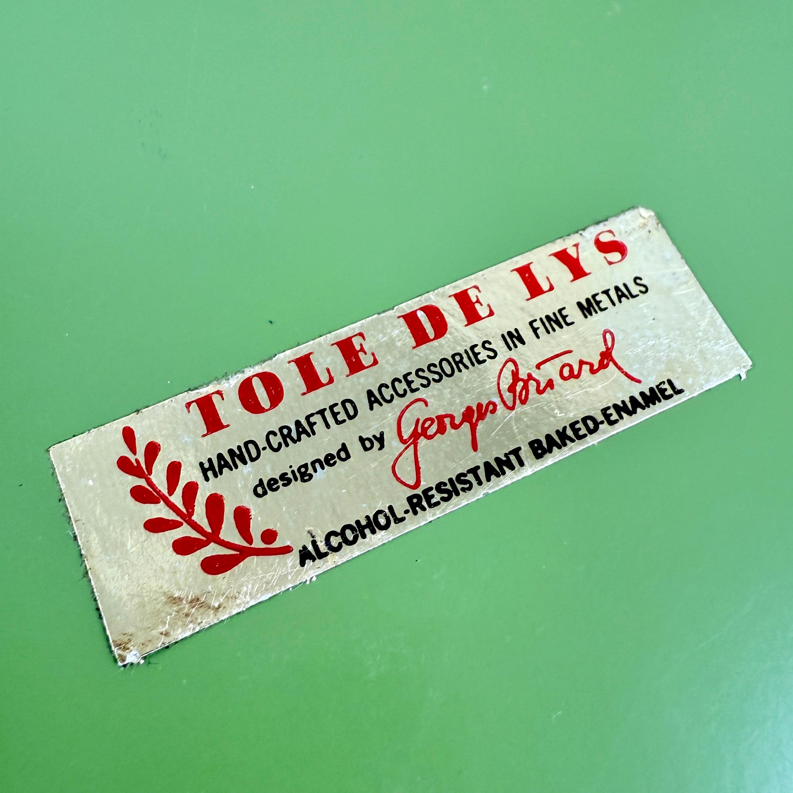 Georges Briard Tole De Lys Tablett mit kolonialem Thema im Angebot 4