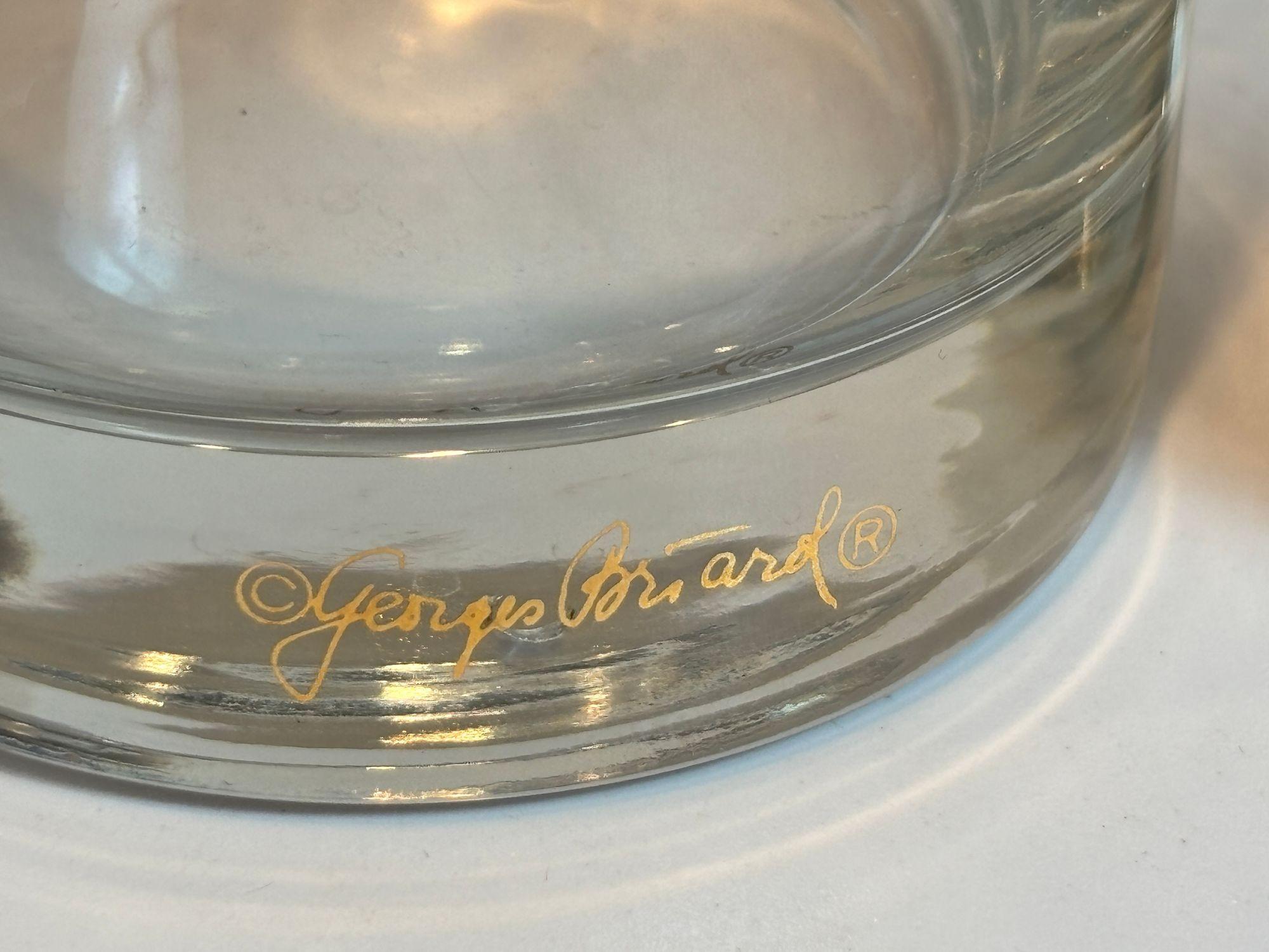 American Georges Briard Vintage Black Band with 22K Gold Splatter Design Signed Set of 3 For Sale