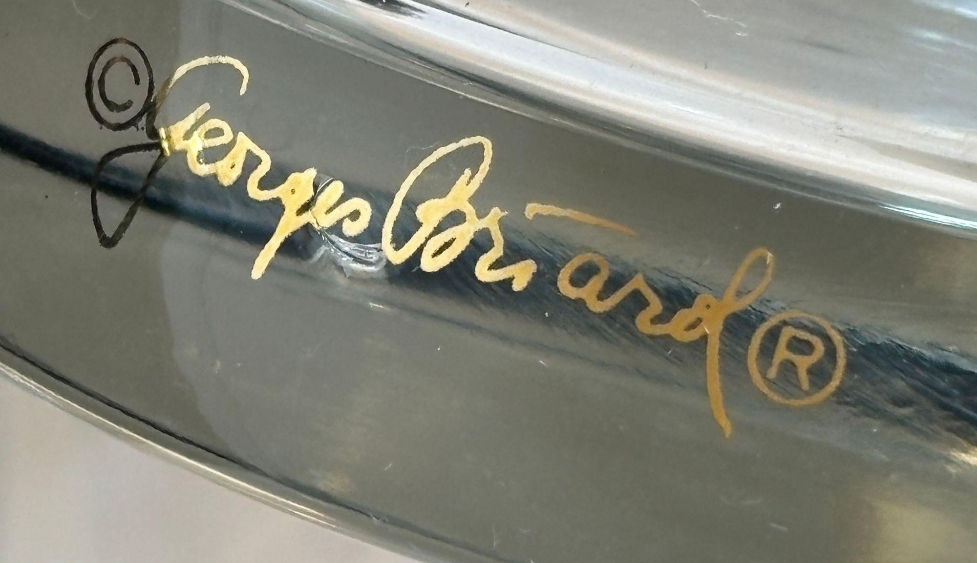 Georges Briard Vintage Black Band with 22K Gold Splatter Design Signed Set of 3 In Good Condition For Sale In North Hollywood, CA