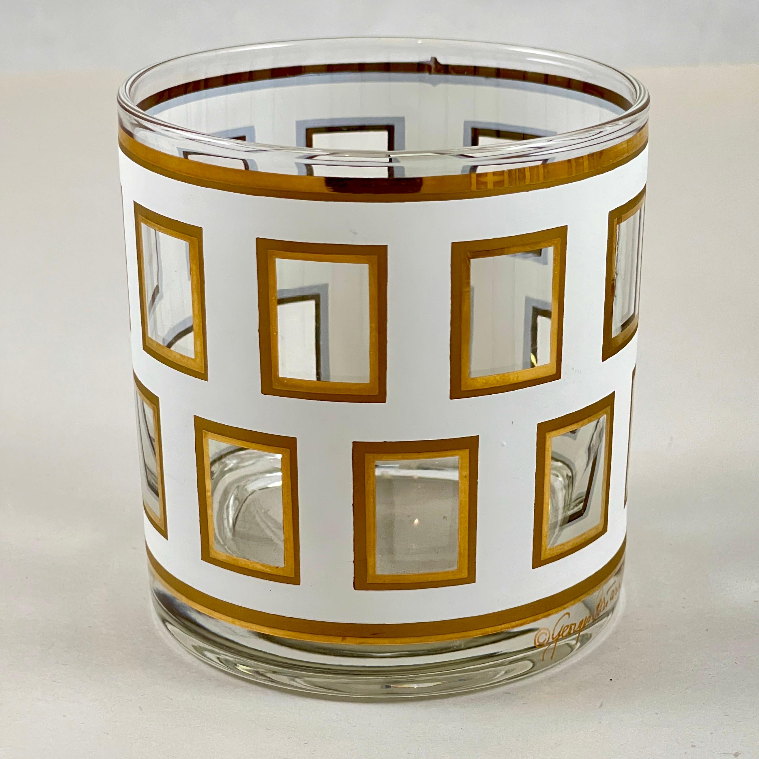 American Georges Briard ‘Window’ Rocks Glasses, Set of 6 in original box - 1960s