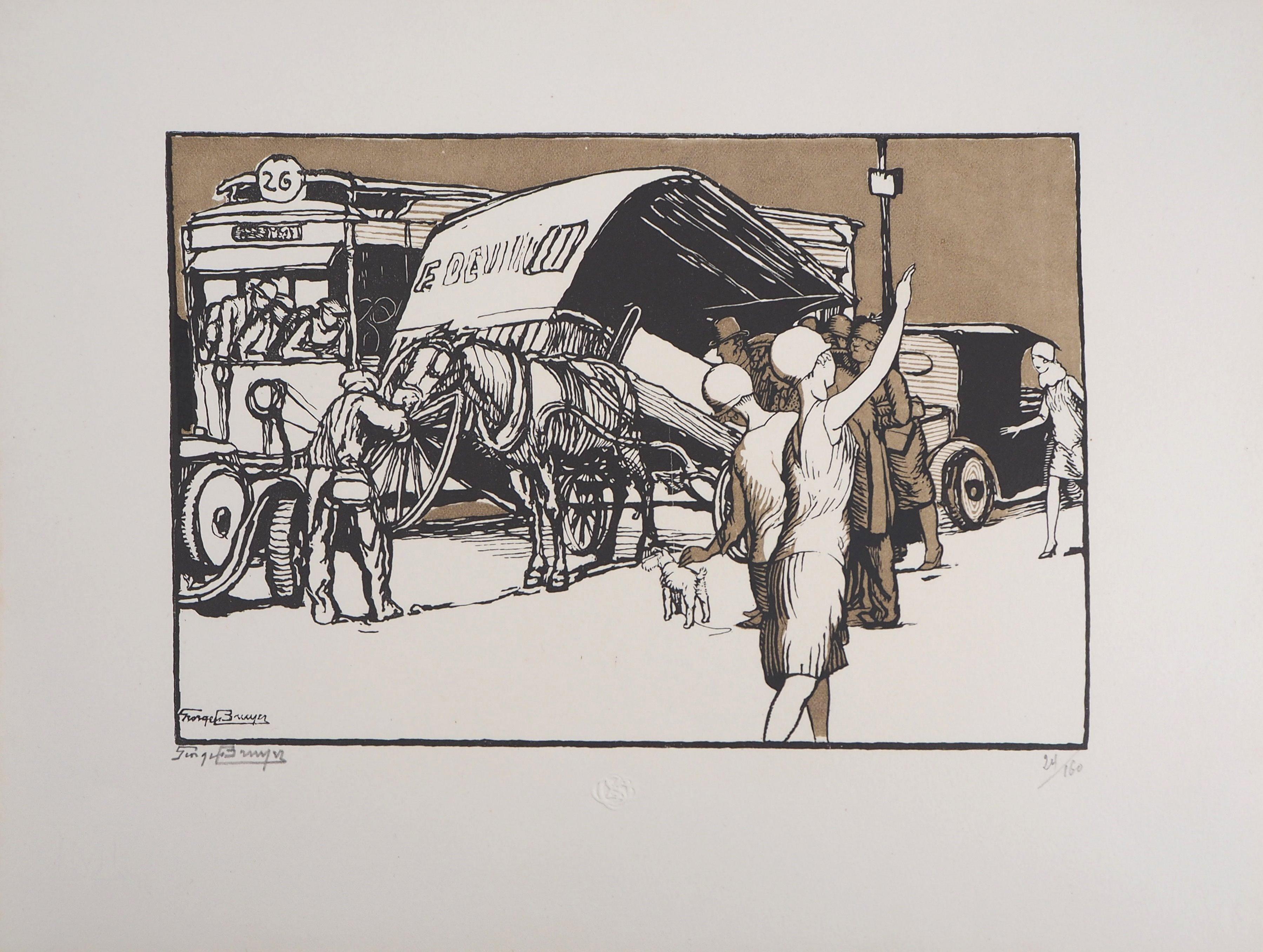 The Carriage Accident - Original wooodcut, Handsigned and numbered / 160 For Sale 1