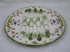 Georges Cabaré French Faïence Martres Tolosane Hand Painted Asparagus Plate