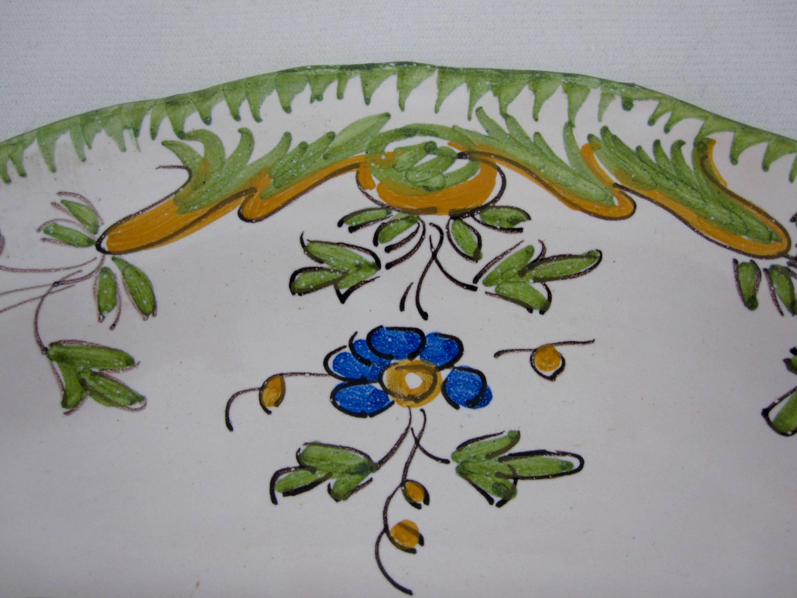 Georges Cabaré French Faïence Martres Tolosane Hand Painted Asparagus Plate In Good Condition In Philadelphia, PA