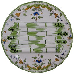 Vintage Georges Cabaré French Faïence Martres Tolosane Hand Painted Asparagus Plate