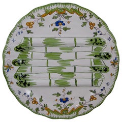 Vintage Georges Cabaré French Faïence Martres Tolosane Hand Painted Asparagus Plate