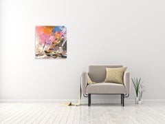 Jour De Tempête - Boats In The Ocean - Abstract Oceanscape Painting by GECA