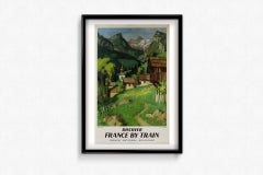 1956 original travel poster by Capon The Alps: Discover France by Train -  SNCF