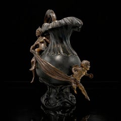 Georges Charles Coudray (Paris, 1862–1944) Large Art Nouveau Cast Metal Vase