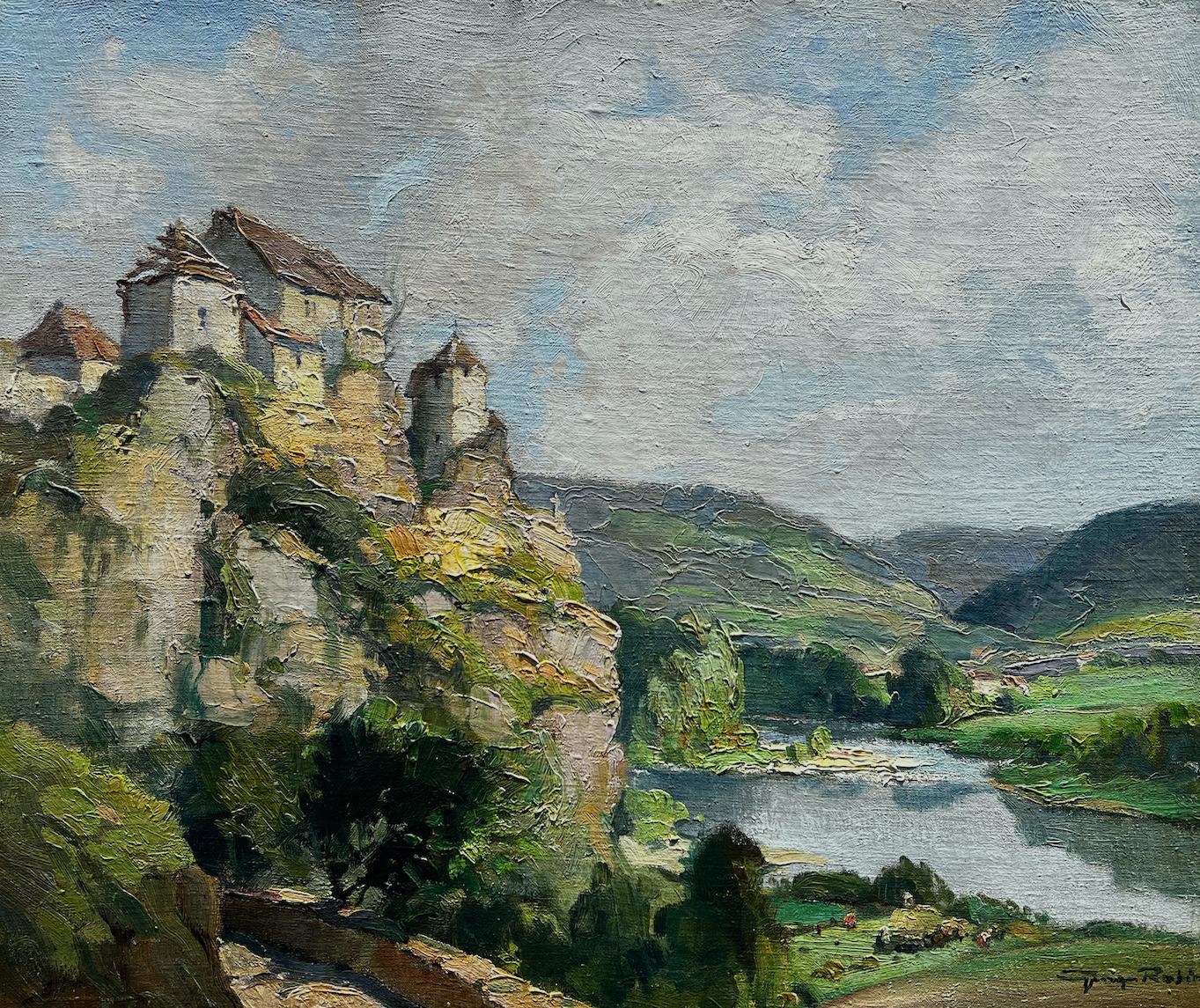 Georges Charles Robin Landscape Painting - Calvignac et le Lot