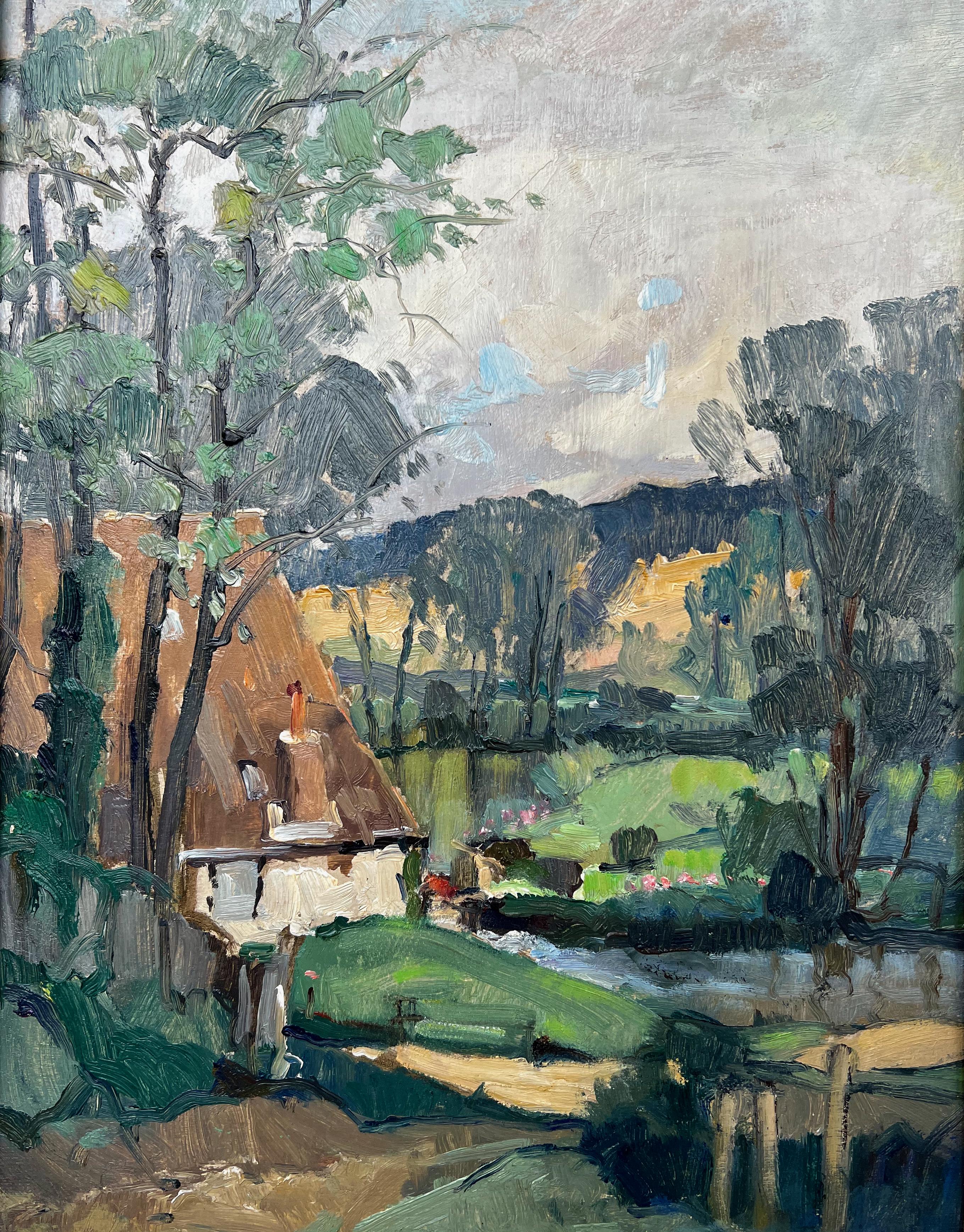 Georges Charles Robin Landscape Painting - Environs de Ferrières, Le Loing, 1958-9