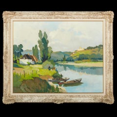 Georges Robin (1903-2003) Castelnaud seen from Saint Julien de Cénac in Dordogne