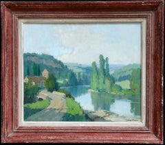 L'Aveyron a Montrozier - 20th Century Oil, River in Landscape by Georges Robin