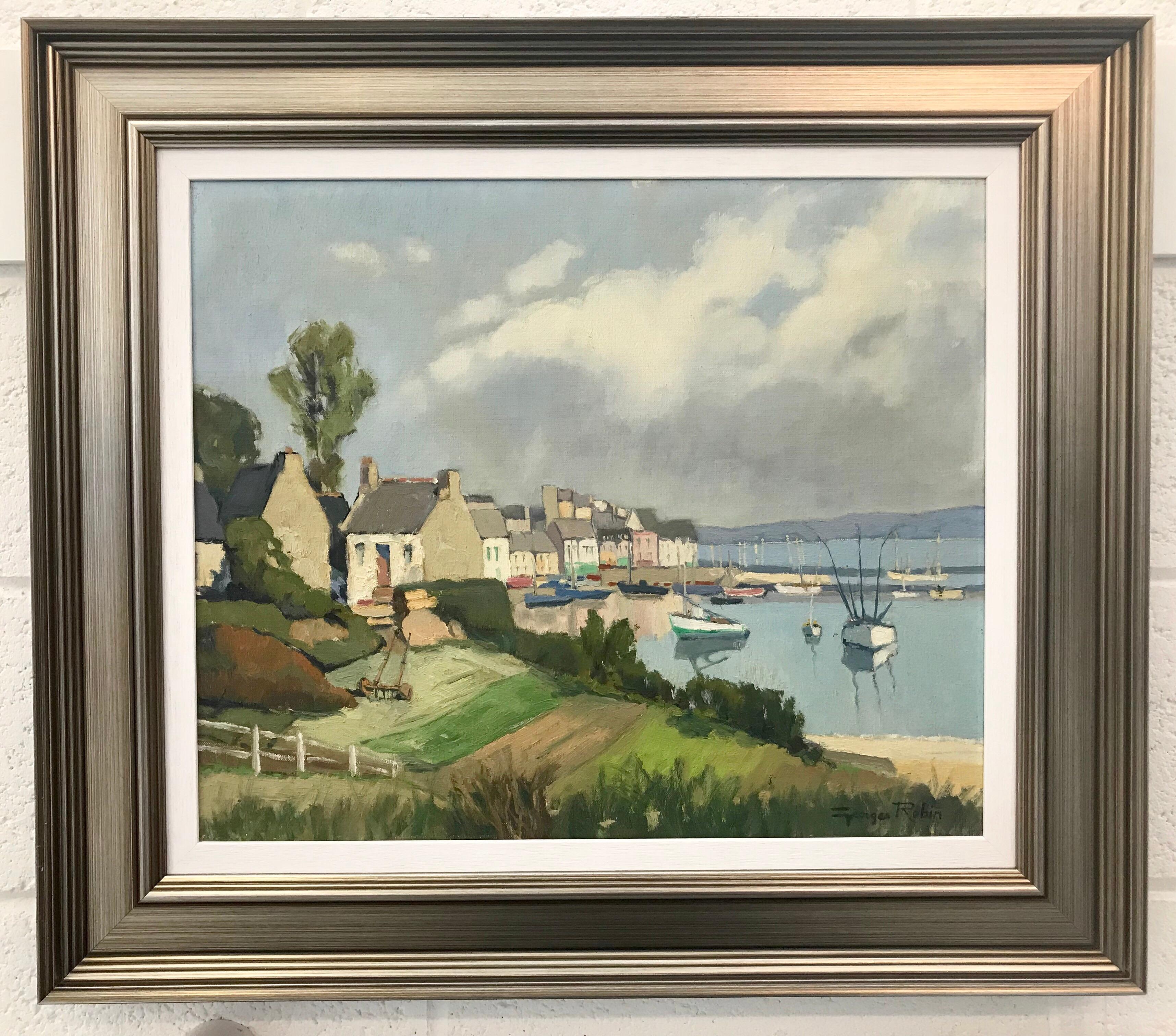Peinture côtière de France par l'artiste impressionniste français moderne et impressionniste - Postmoderne Painting par George Charles Robin