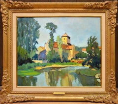 Saint-Macoux sur la Charente - French Post Impressionist Oil Painting - 1950