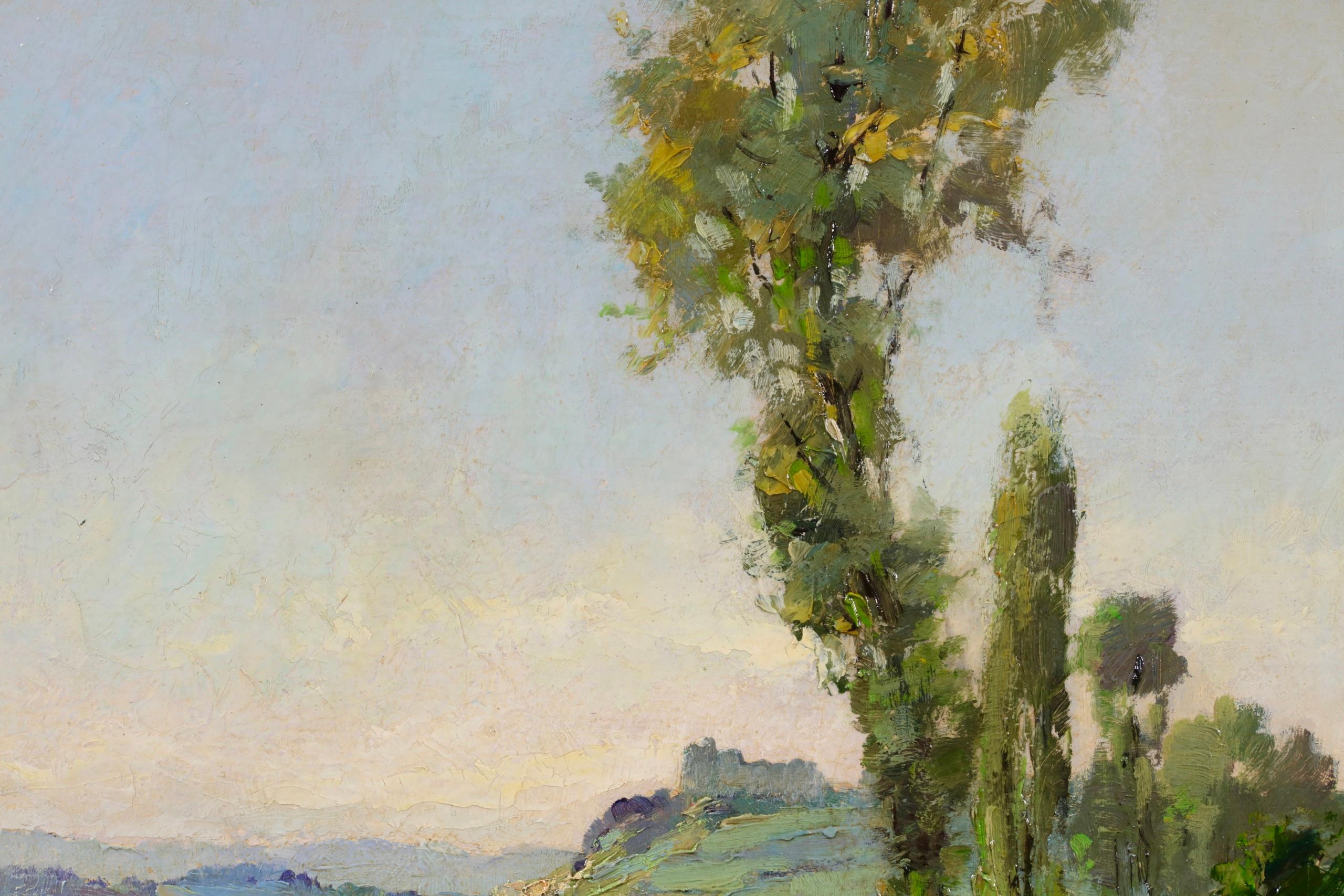 Vue de Dordogne - Post Impressionist Landscape Oil Painting by Charles Robin For Sale 7