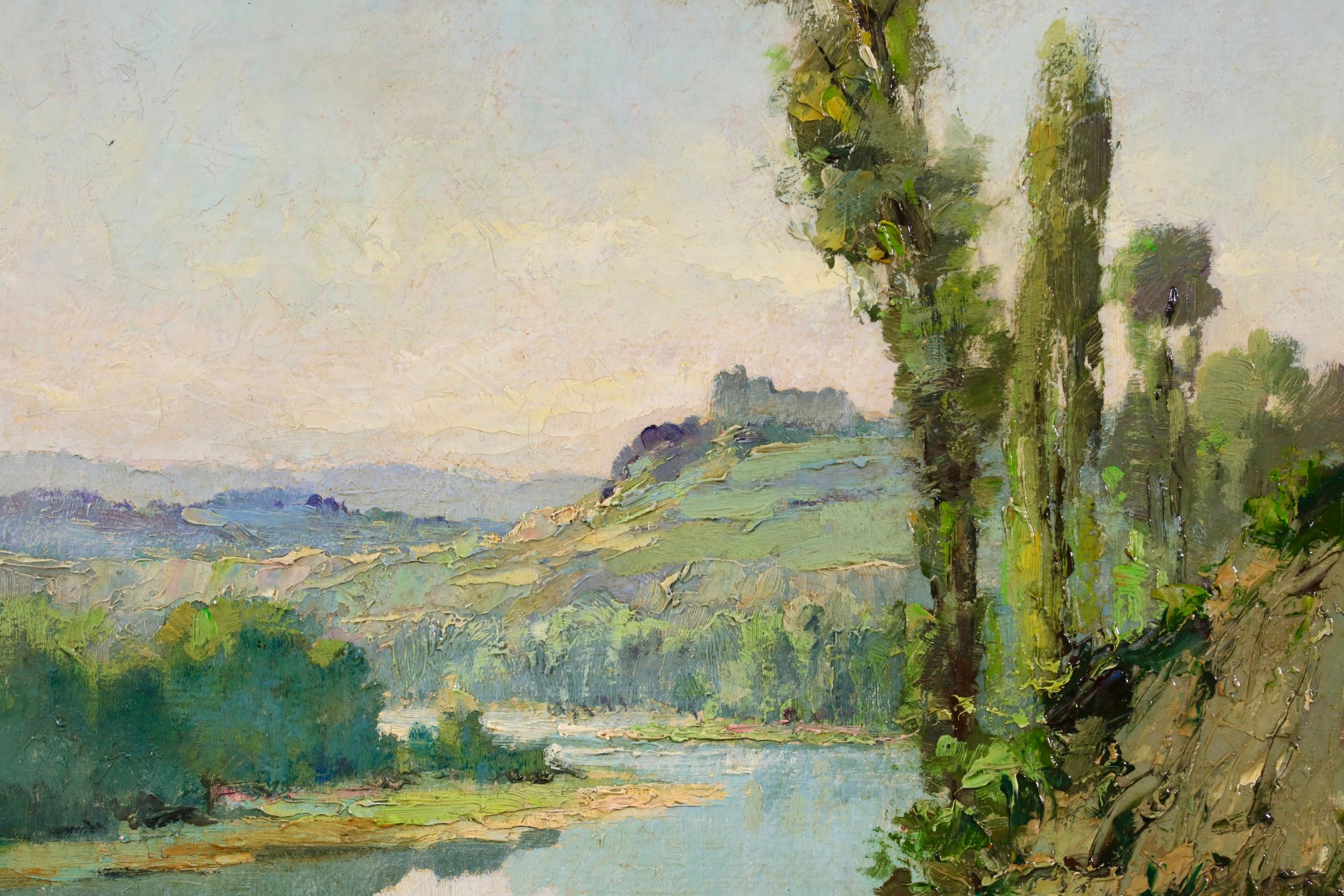Vue de Dordogne - Post Impressionist Landscape Oil Painting by Charles Robin For Sale 6
